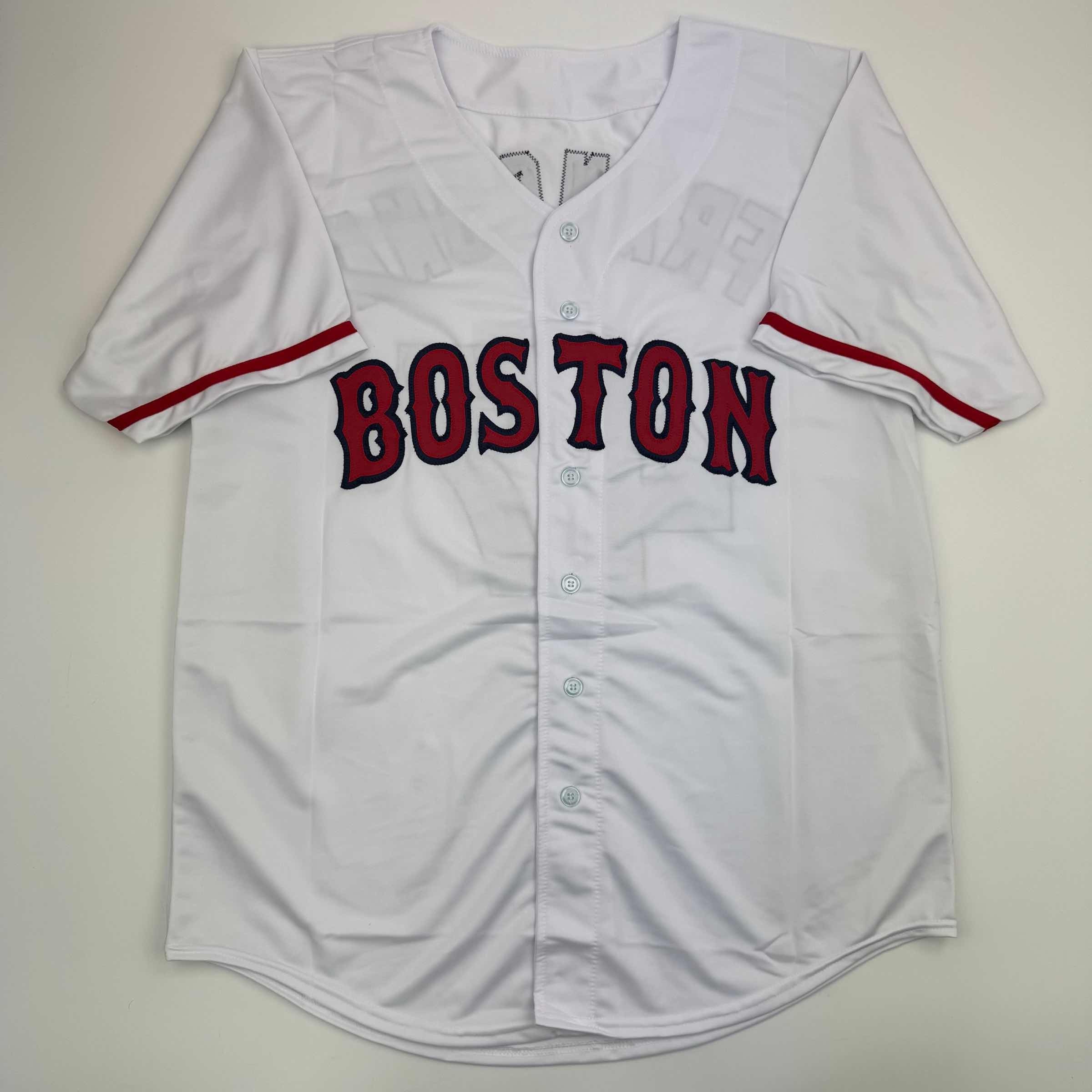 Autographed/Signed Terry Francona Boston White Baseball Jersey Beckett BAS COA