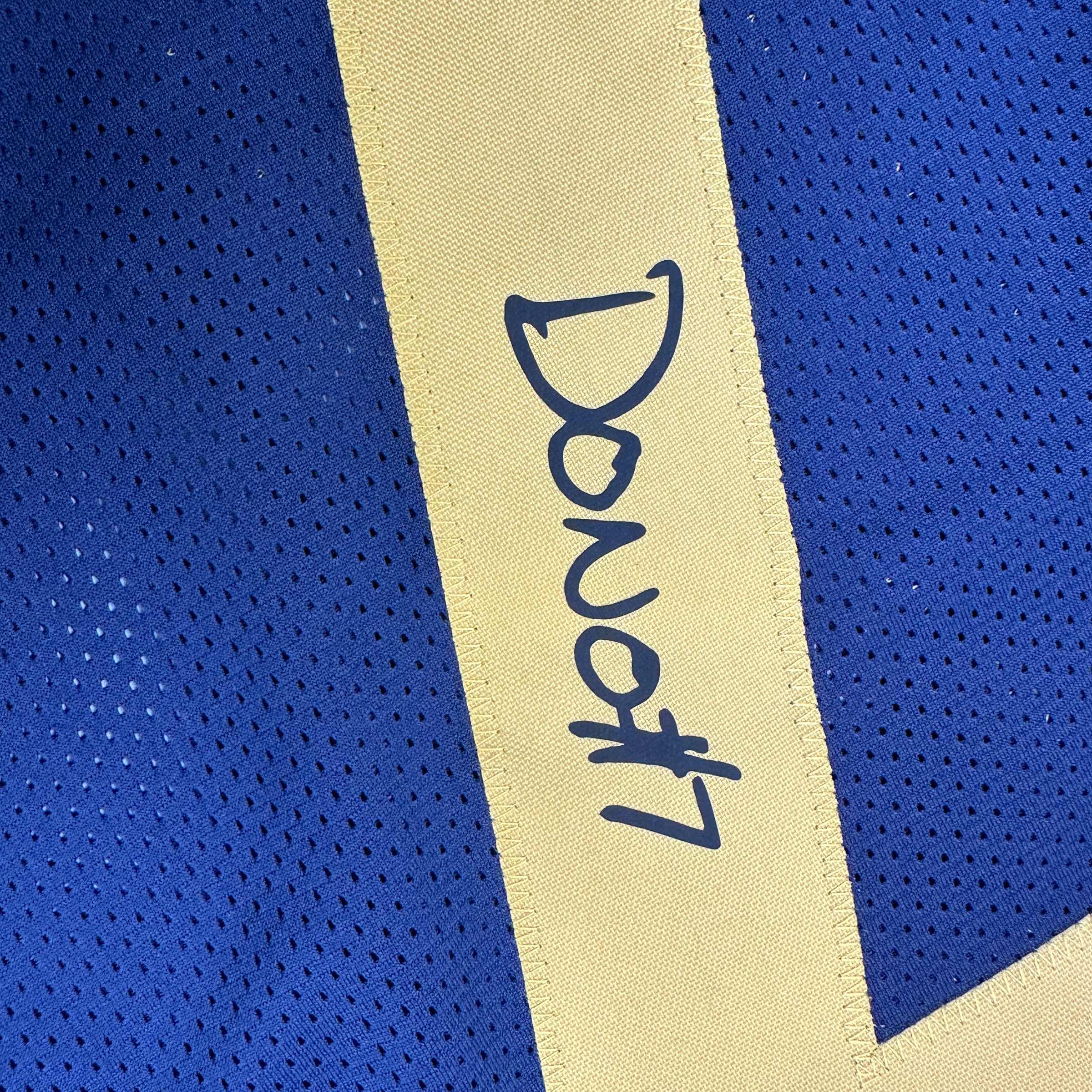 Facsimile Autographed Donovan Edwards Michigan Blue Reprint Laser Auto College Football Jersey Size Men's XL