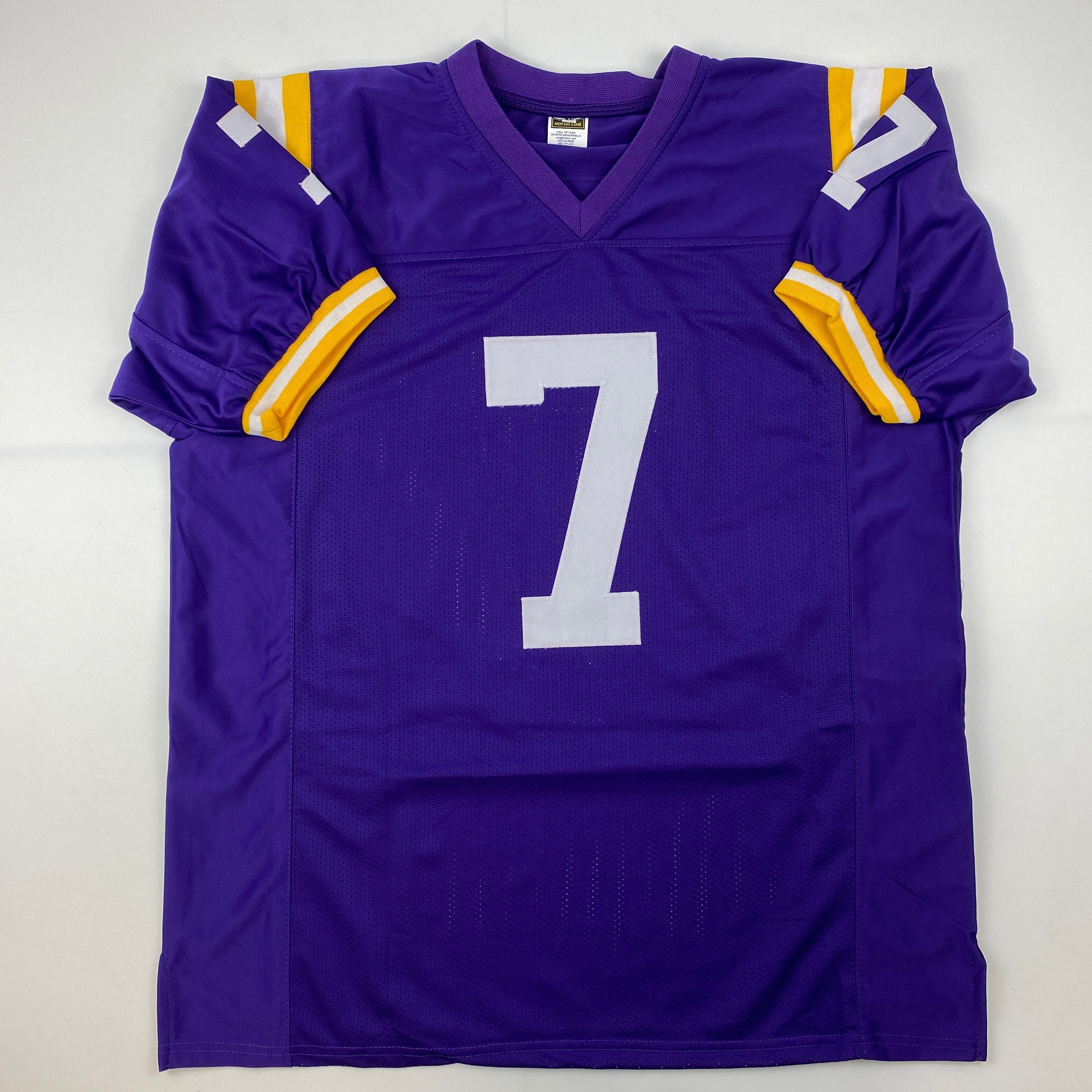 Facsimile Autographed Leonard Fournette LSU Purple Reprint Laser Auto College Football Jersey Size Men's XL