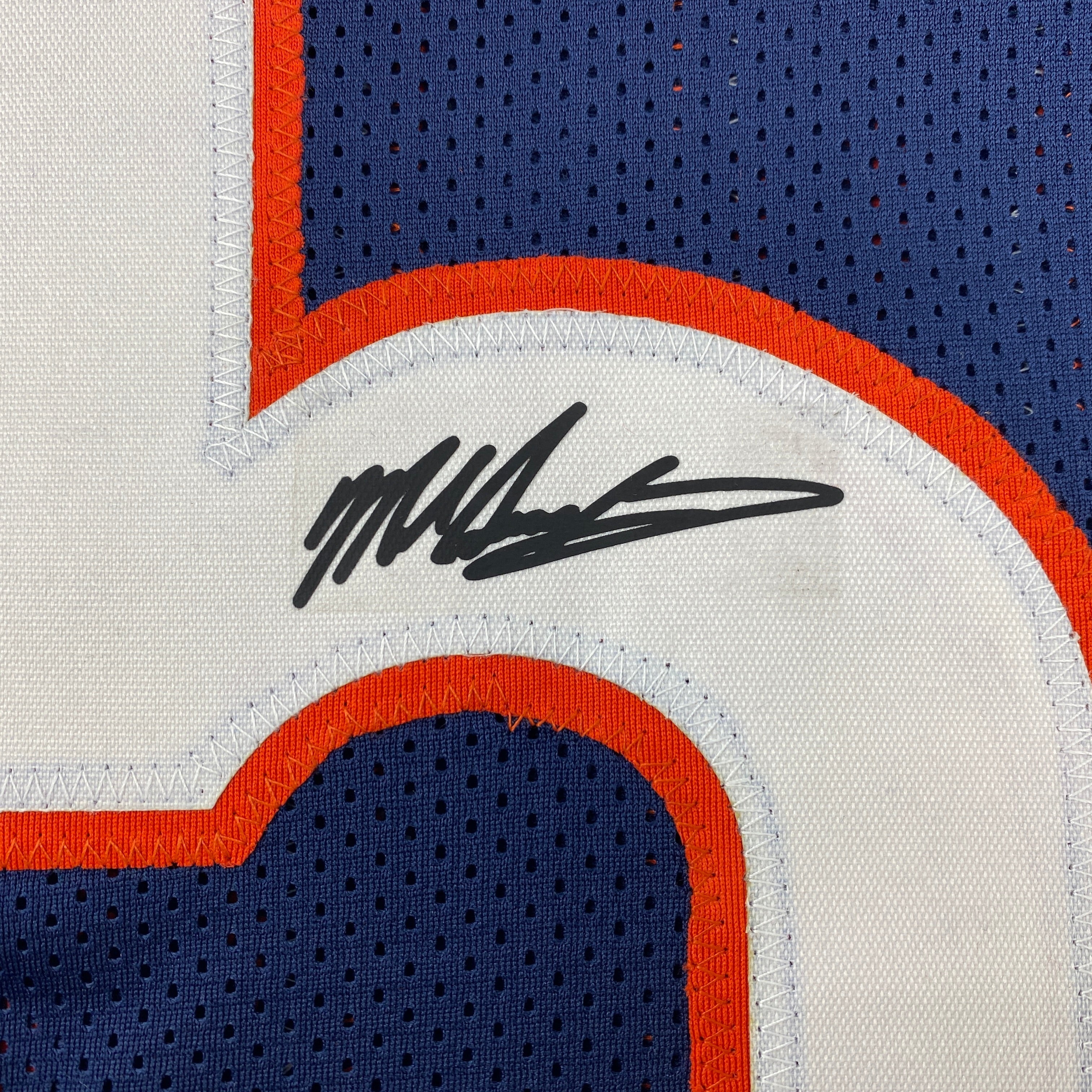 Facsimile Autographed Mike Singletary Chicago Blue Reprint Laser Auto Football Jersey Size Men's XL
