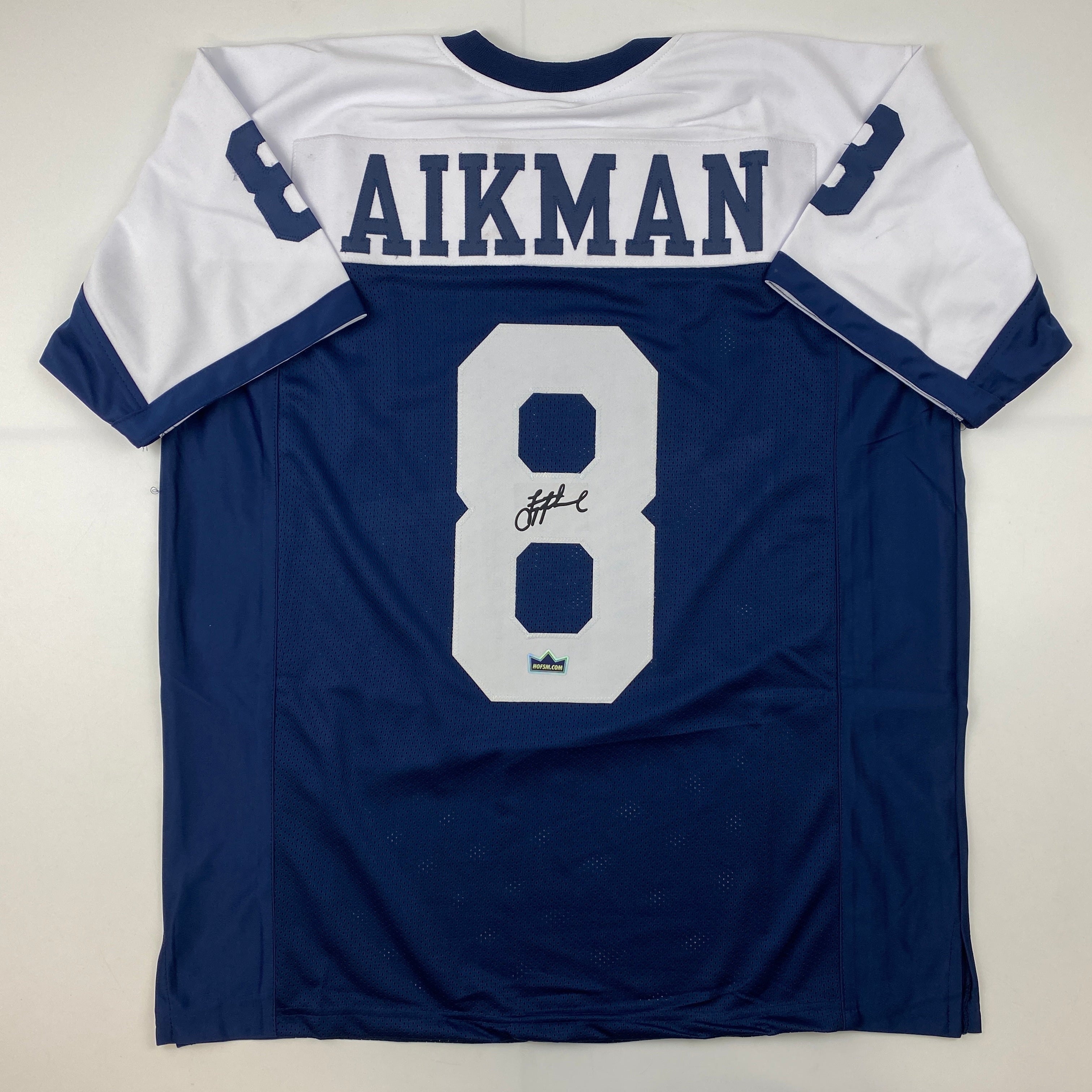 Facsimile Autographed Troy Aikman Dallas Thanksgiving Day Reprint Laser Auto Football Jersey Size Men's XL