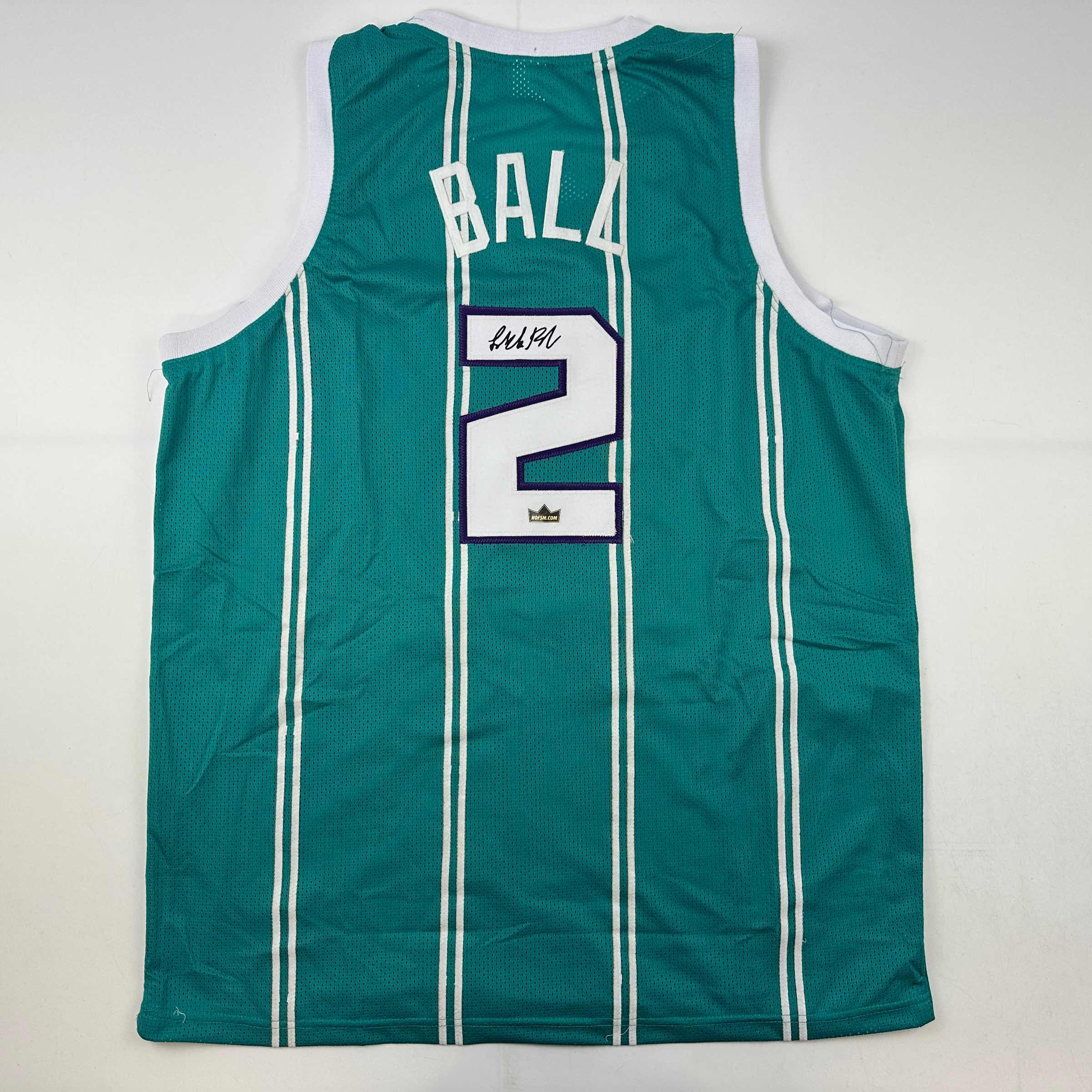 Facsimile Autographed LaMelo Ball #2 Rookie Charlotte Teal Reprint Laser Auto Basketball Jersey Size Men's XL