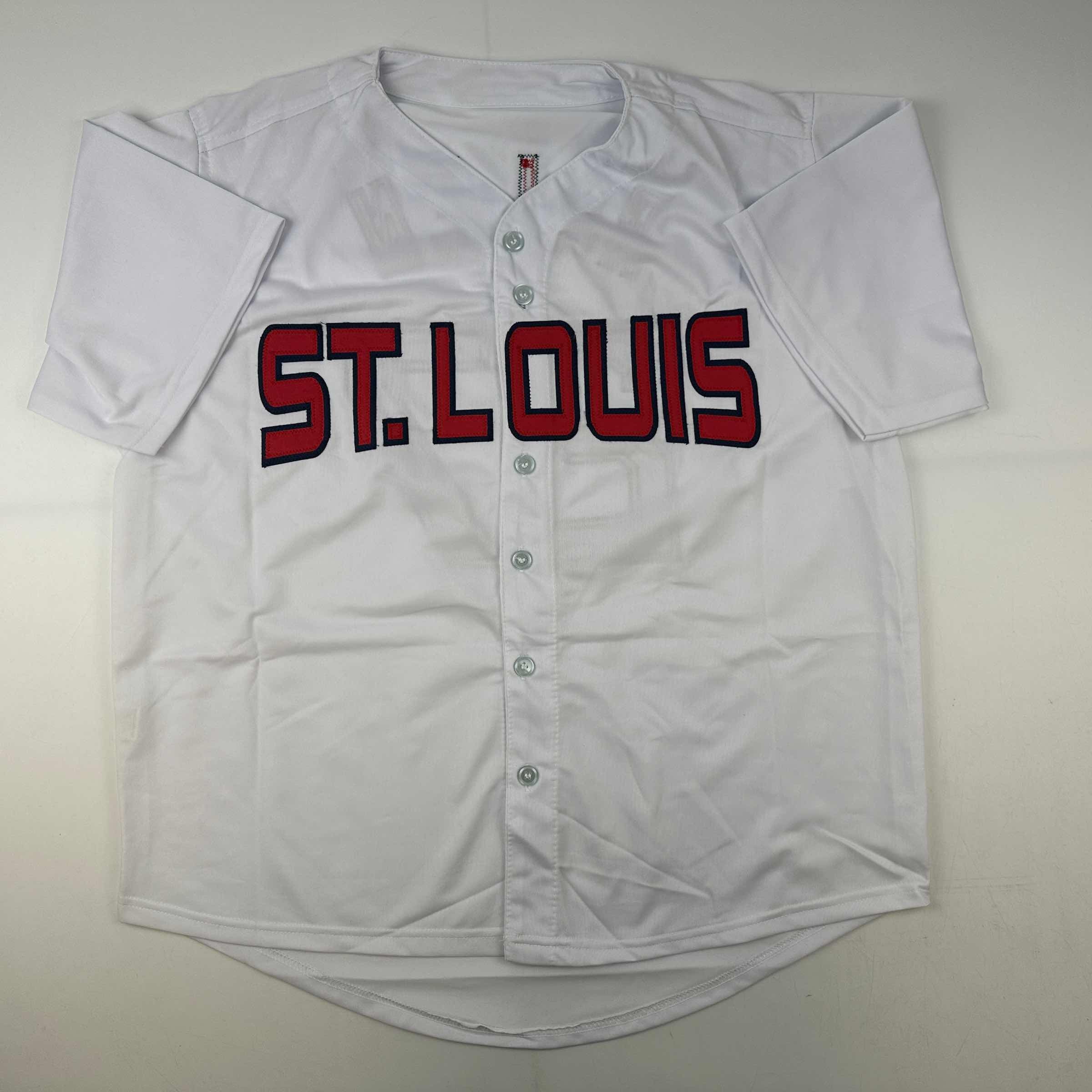 Facsimile Autographed Scott Rolen St. Louis White Reprint Laser Auto Baseball Jersey Size Men's XL