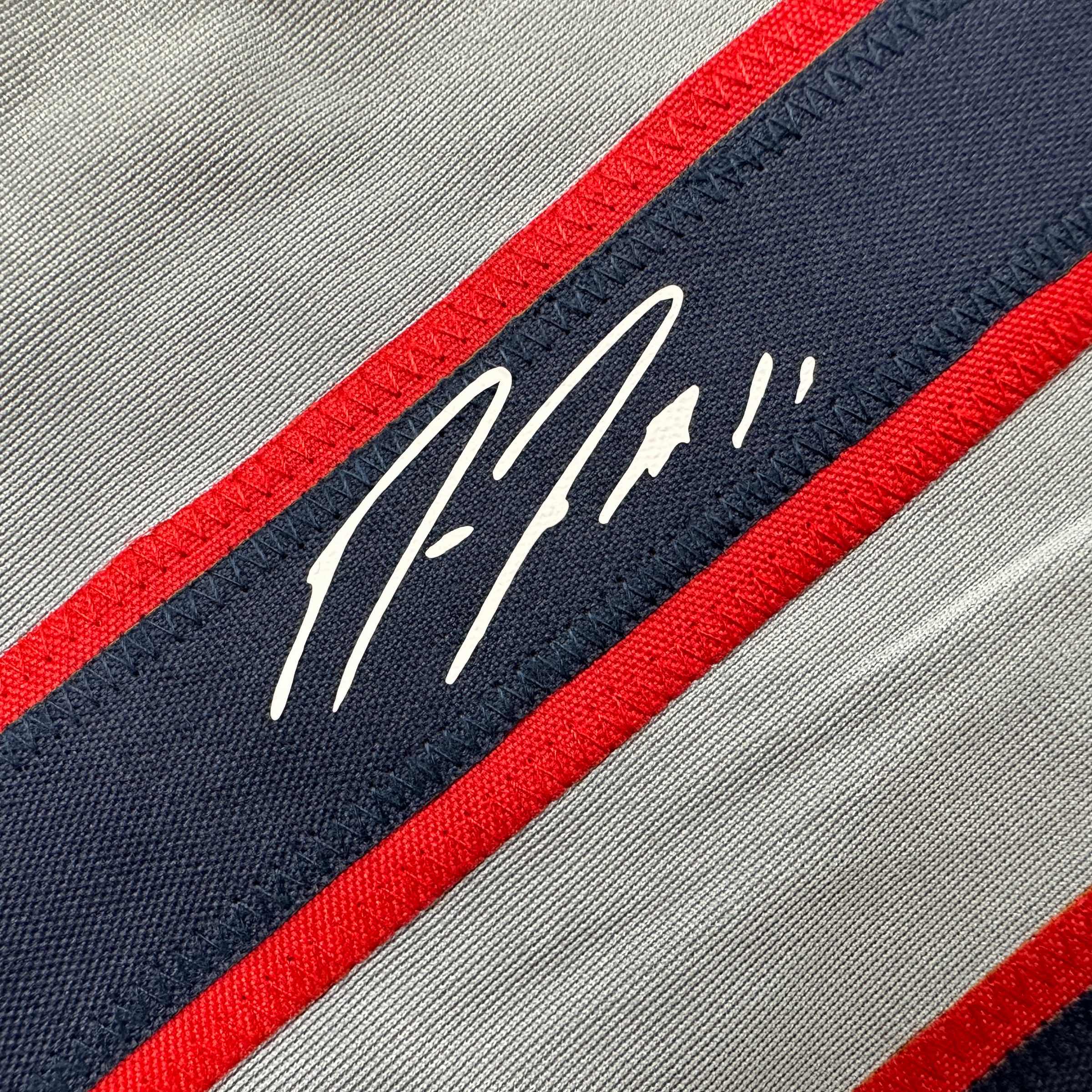 Facsimile Autographed Jose Ramirez Cleveland Grey Reprint Laser Auto Baseball Jersey Size Men's XL