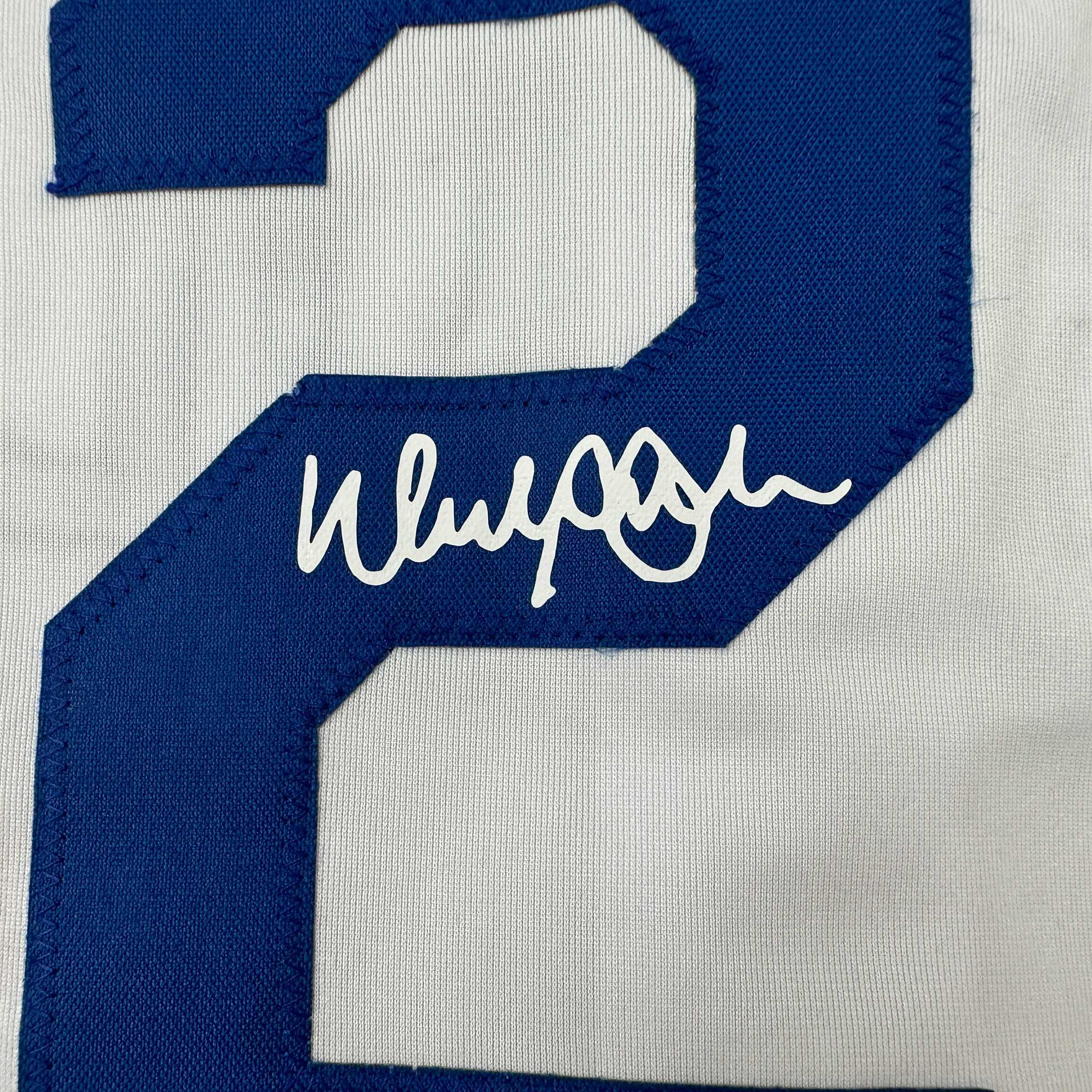 Facsimile Autographed Walker Buehler Los Angeles LA White Reprint Laser Auto Baseball Jersey Size Men's XL