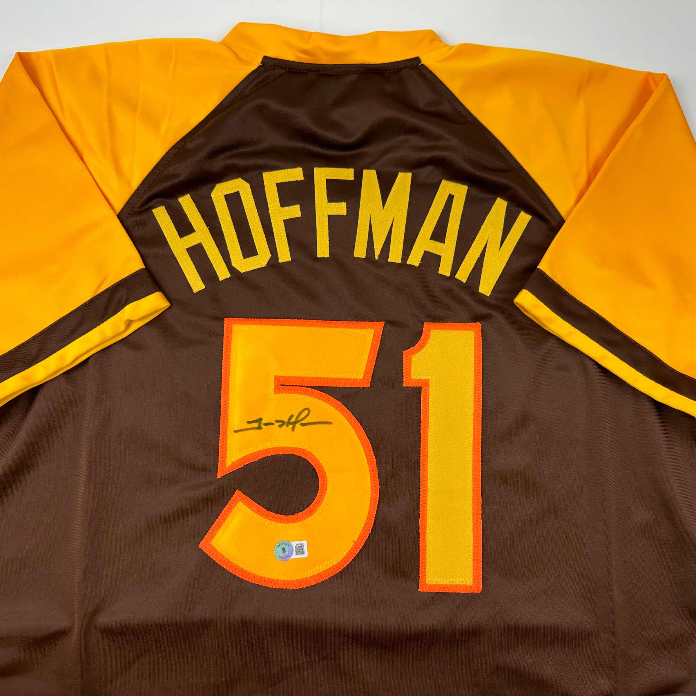 Autographed/Signed Trevor Hoffman San Diego Retro Brown Baseball Jersey Beckett BAS COA