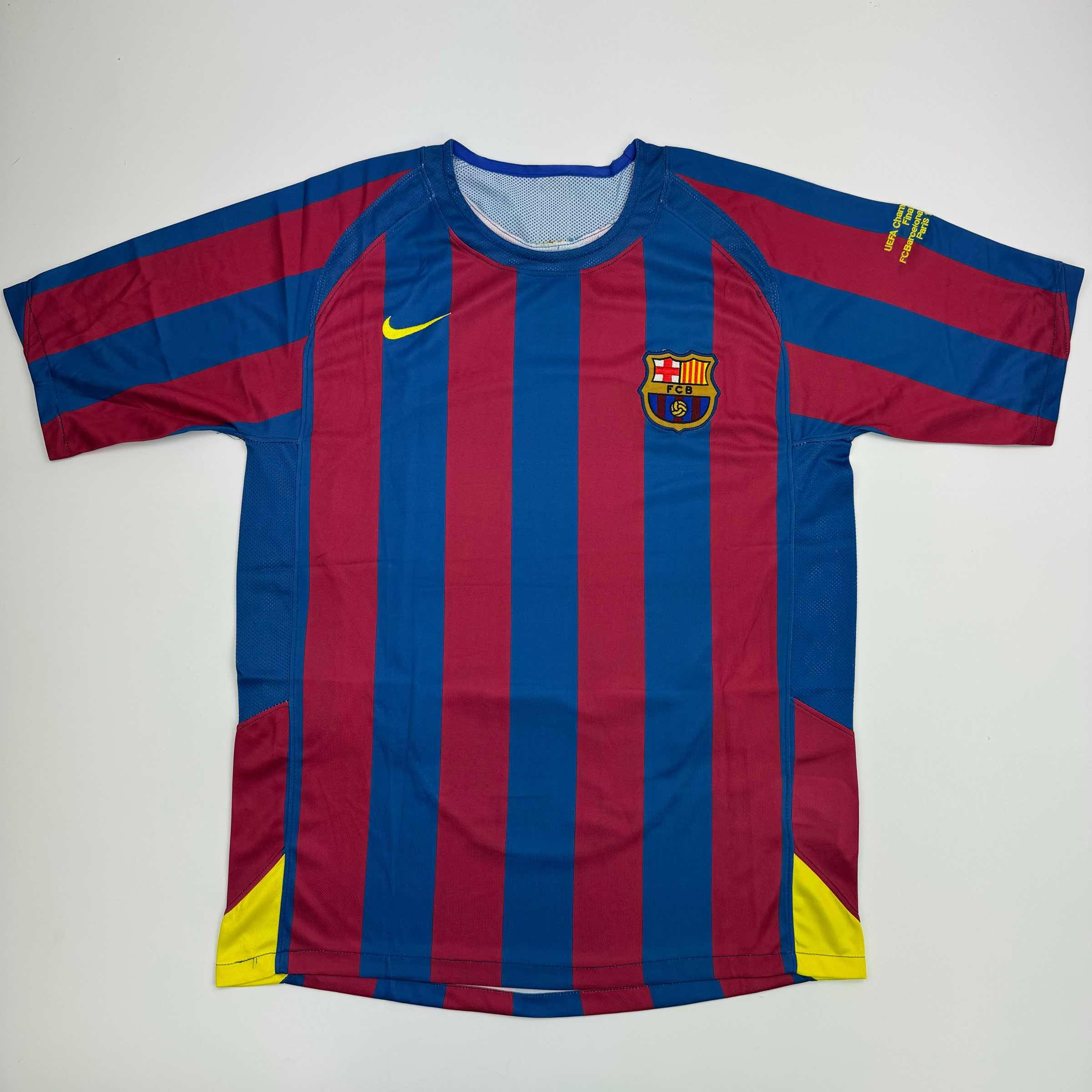 Autographed/Signed Ronaldinho Barcelona Blue/Red Soccer Jersey Beckett BAS COA