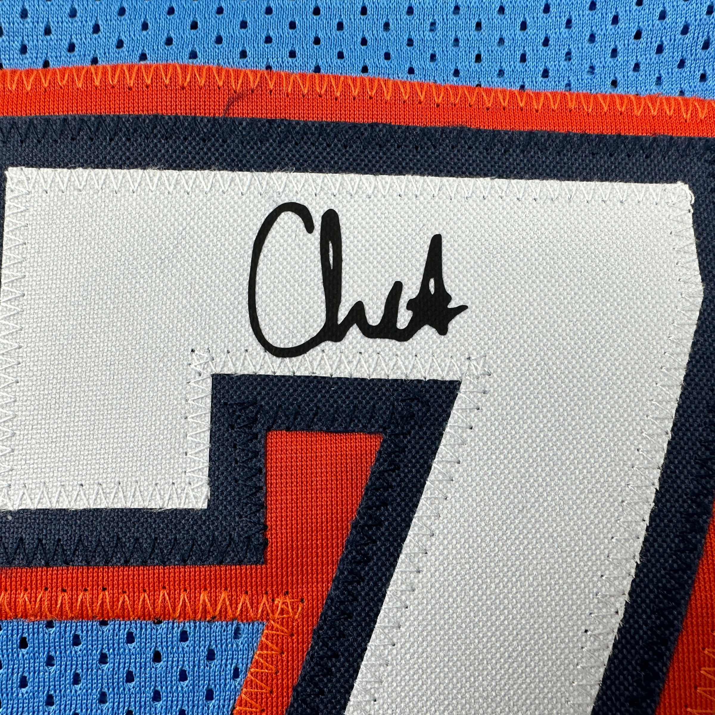 Facsimile Autographed Chet Holmgren Oklahoma City Blue Reprint Laser Auto Basketball Jersey Size Men's XL