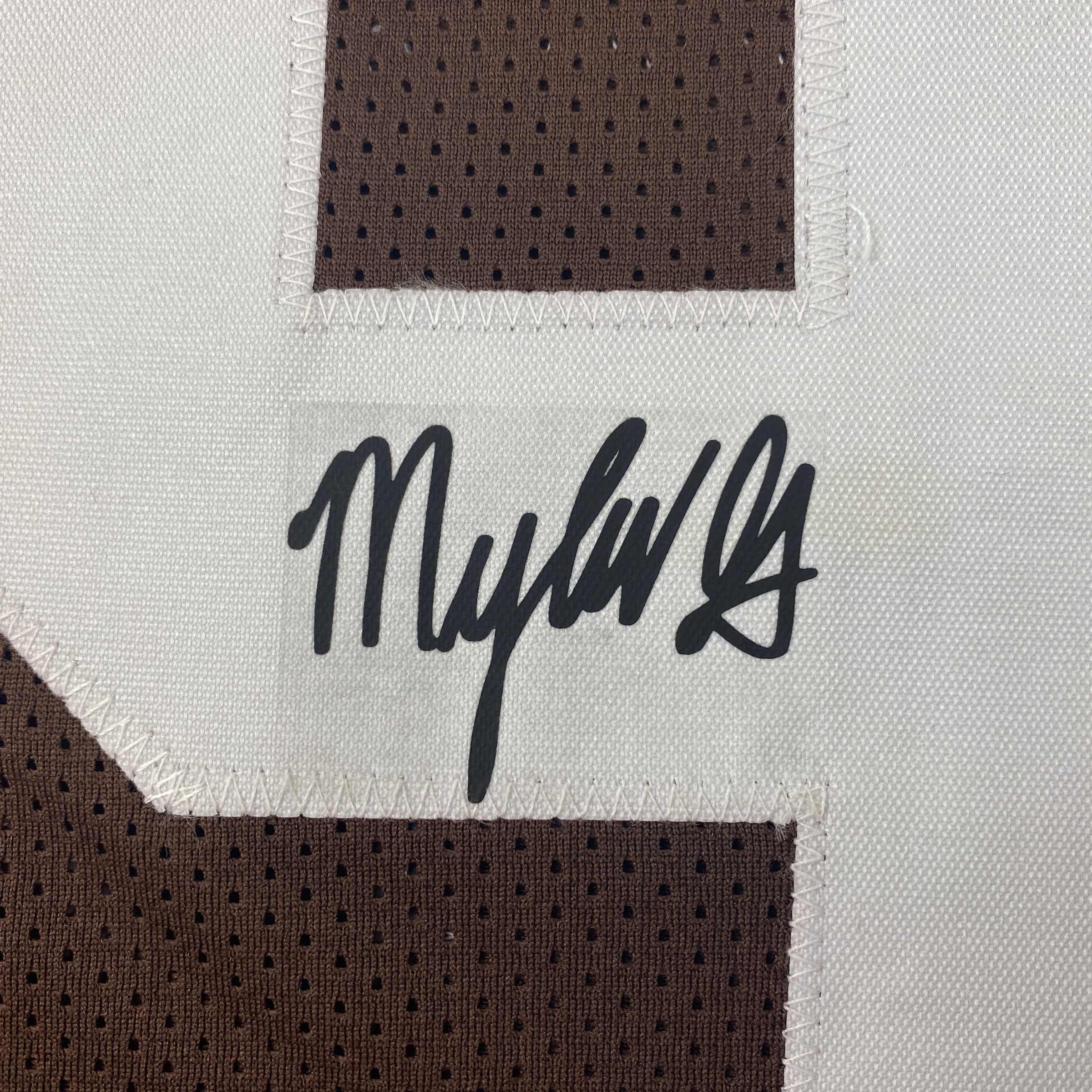 Facsimile Autographed Myles Garrett Cleveland Brown Reprint Laser Auto Football Jersey Size Men's XL