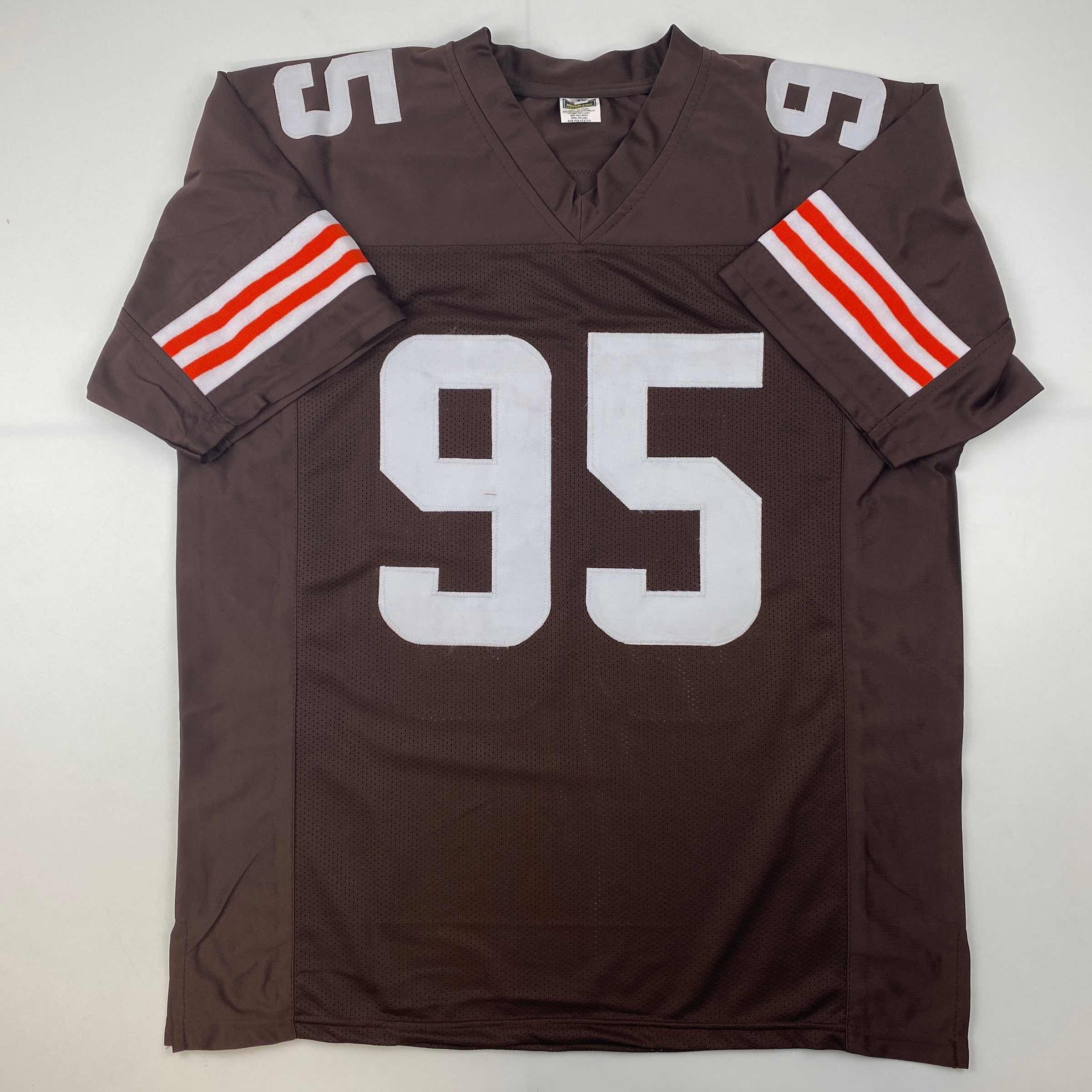 Facsimile Autographed Myles Garrett Cleveland Brown Reprint Laser Auto Football Jersey Size Men's XL