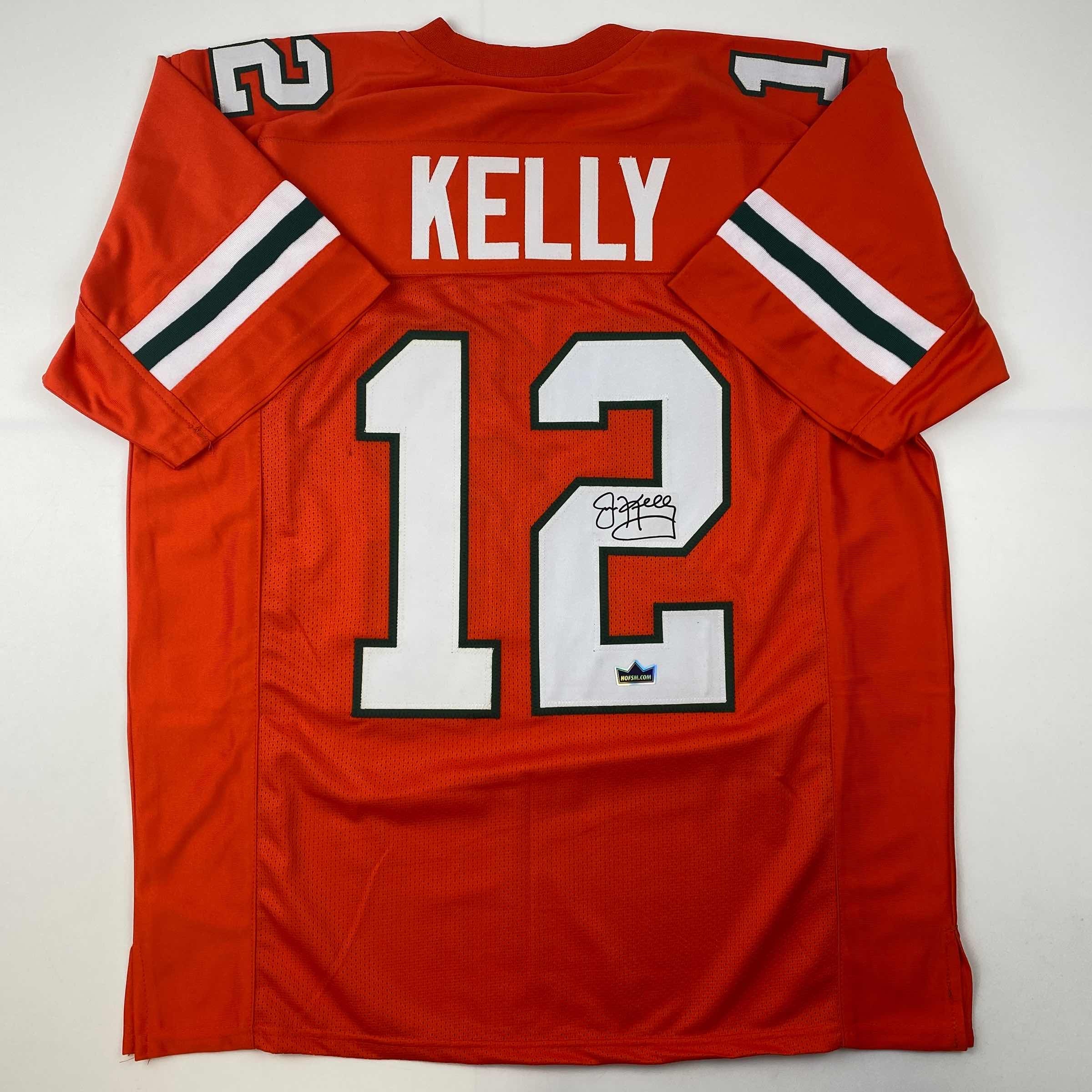 Facsimile Autographed Jim Kelly Miami Orange Reprint Laser Auto College Football Jersey Size Men's XL