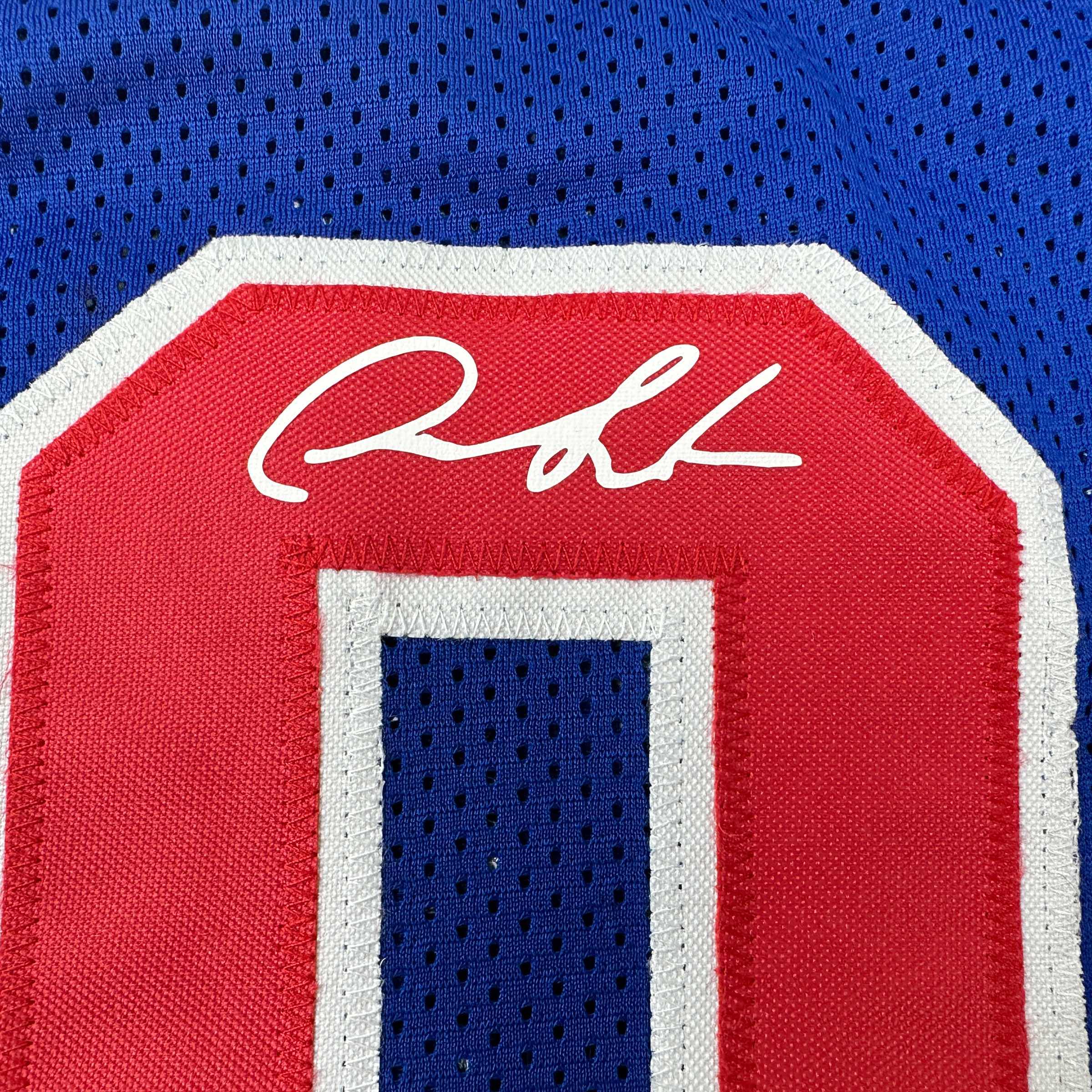 Facsimile Autographed Dennis Rodman Detroit Blue Reprint Laser Auto Basketball Jersey Size Men's XL