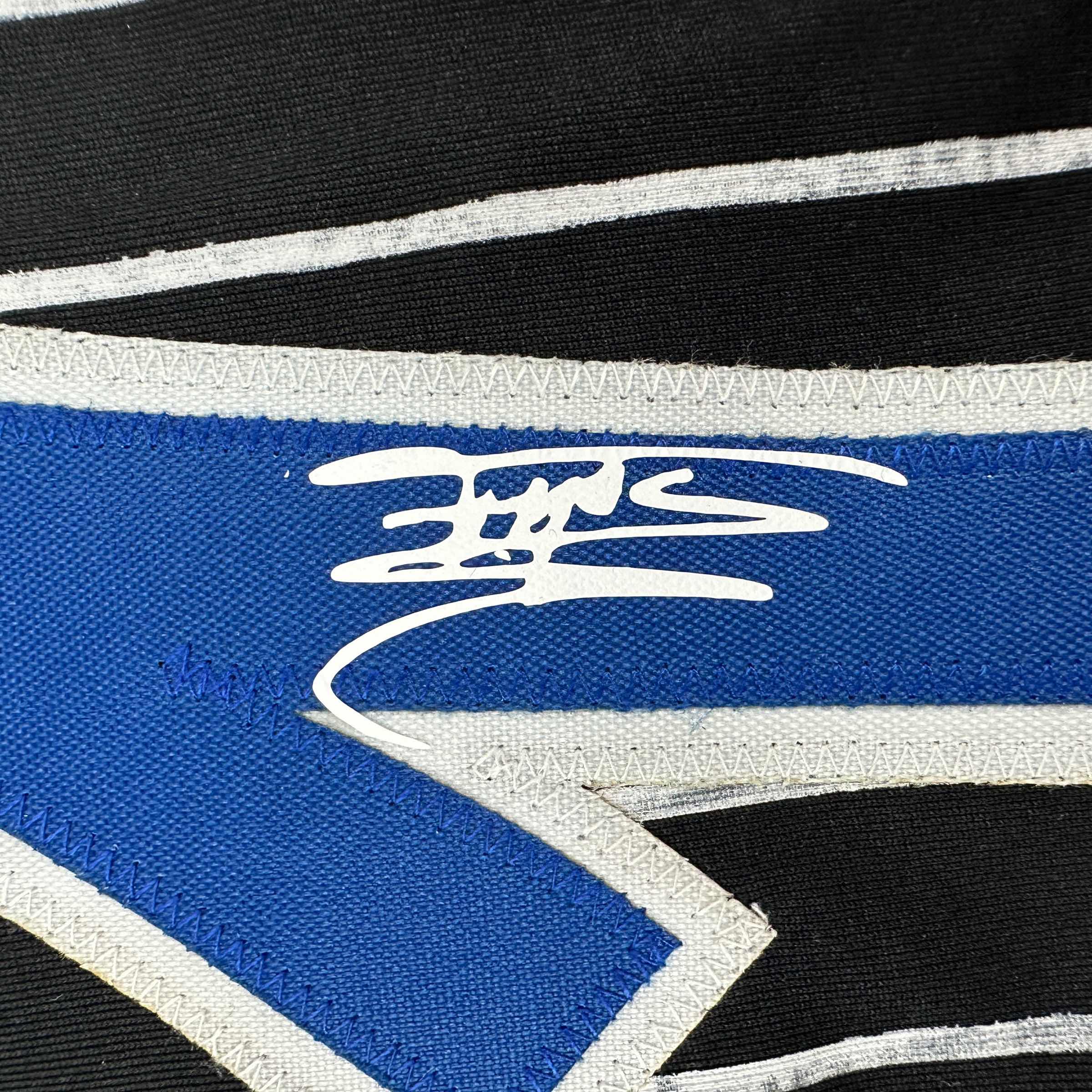 Facsimile Autographed Tracy McGrady Orlando Black Pinstripe Reprint Laser Auto Basketball Jersey Size Men's XL