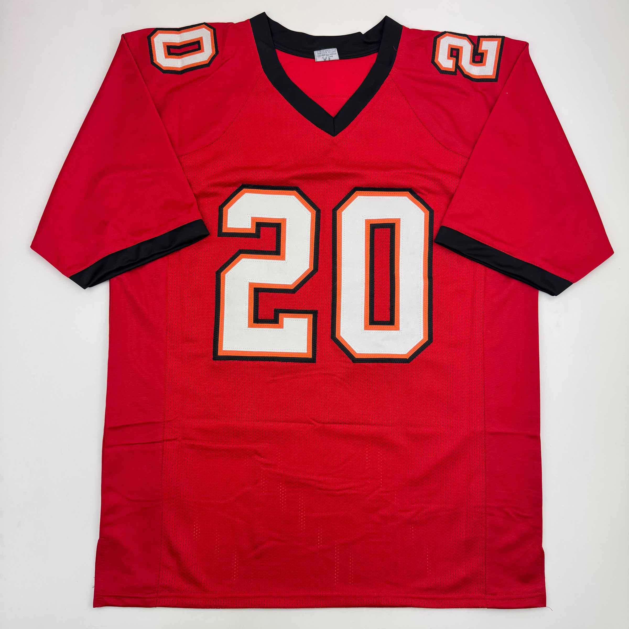 Autographed/Signed Ronde Barber Tampa Bay Red Football Jersey Beckett BAS COA