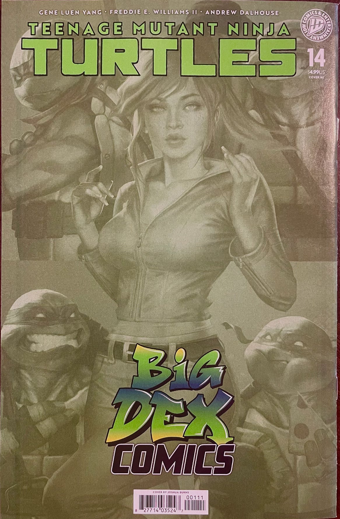Teenage Mutant Ninja Turtles #14 JOSH BURNS Big Dex Comics Exclusive Virgin Variant