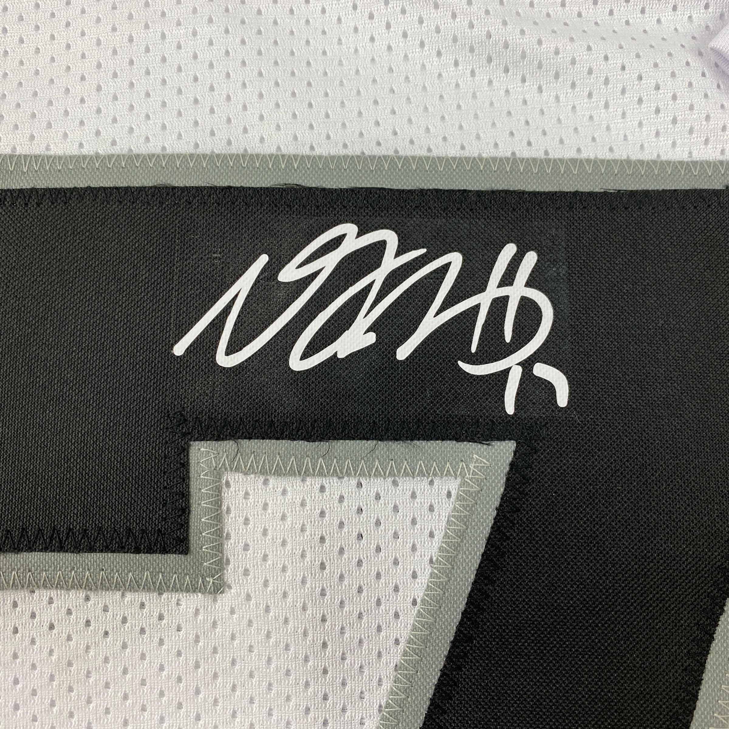 Facsimile Autographed Davante Adams Oakland Las Vegas White Reprint Laser Auto Football Jersey Size Men's XL