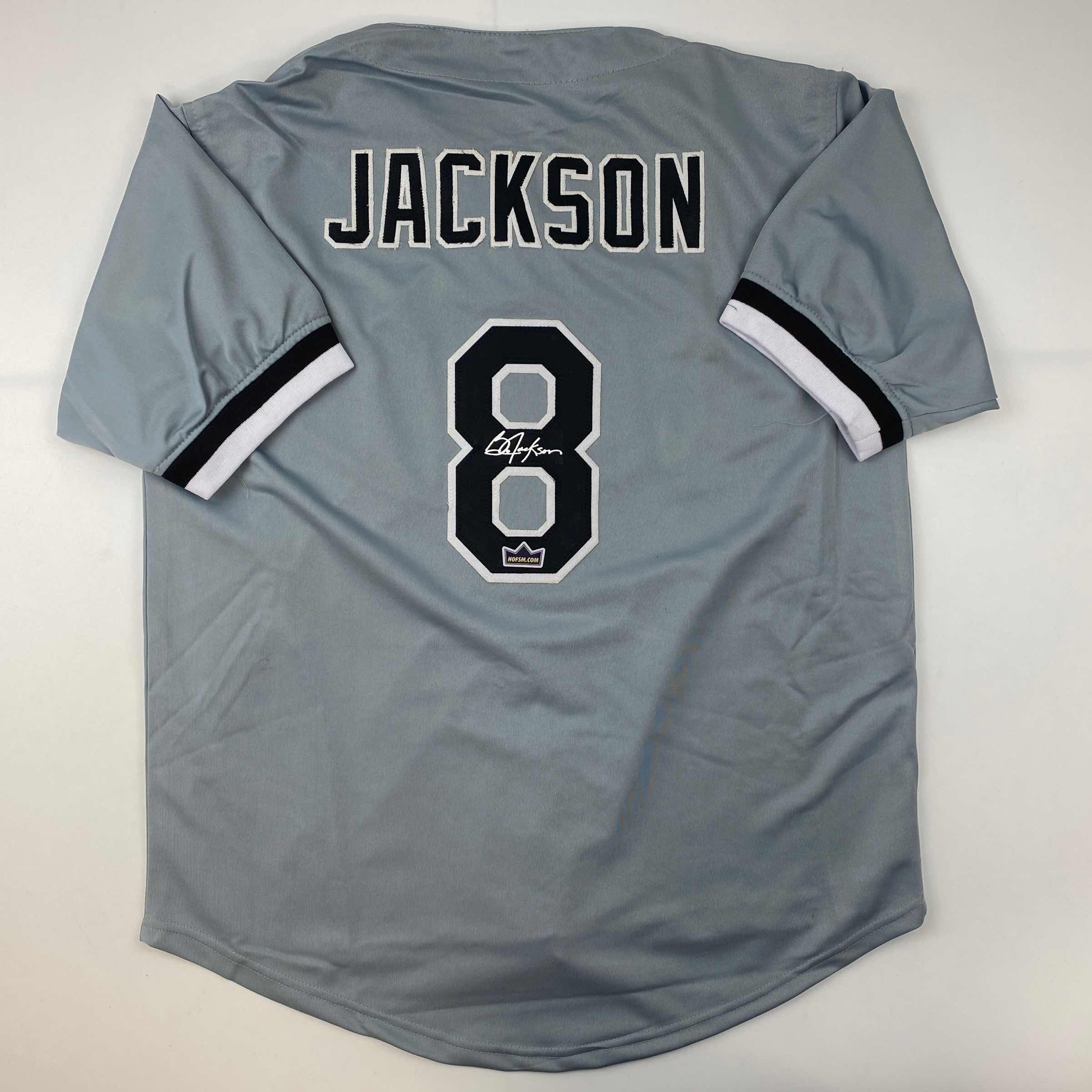 Facsimile Autographed Bo Jackson Chicago Grey Reprint Laser Auto Baseball Jersey Size Men's XL