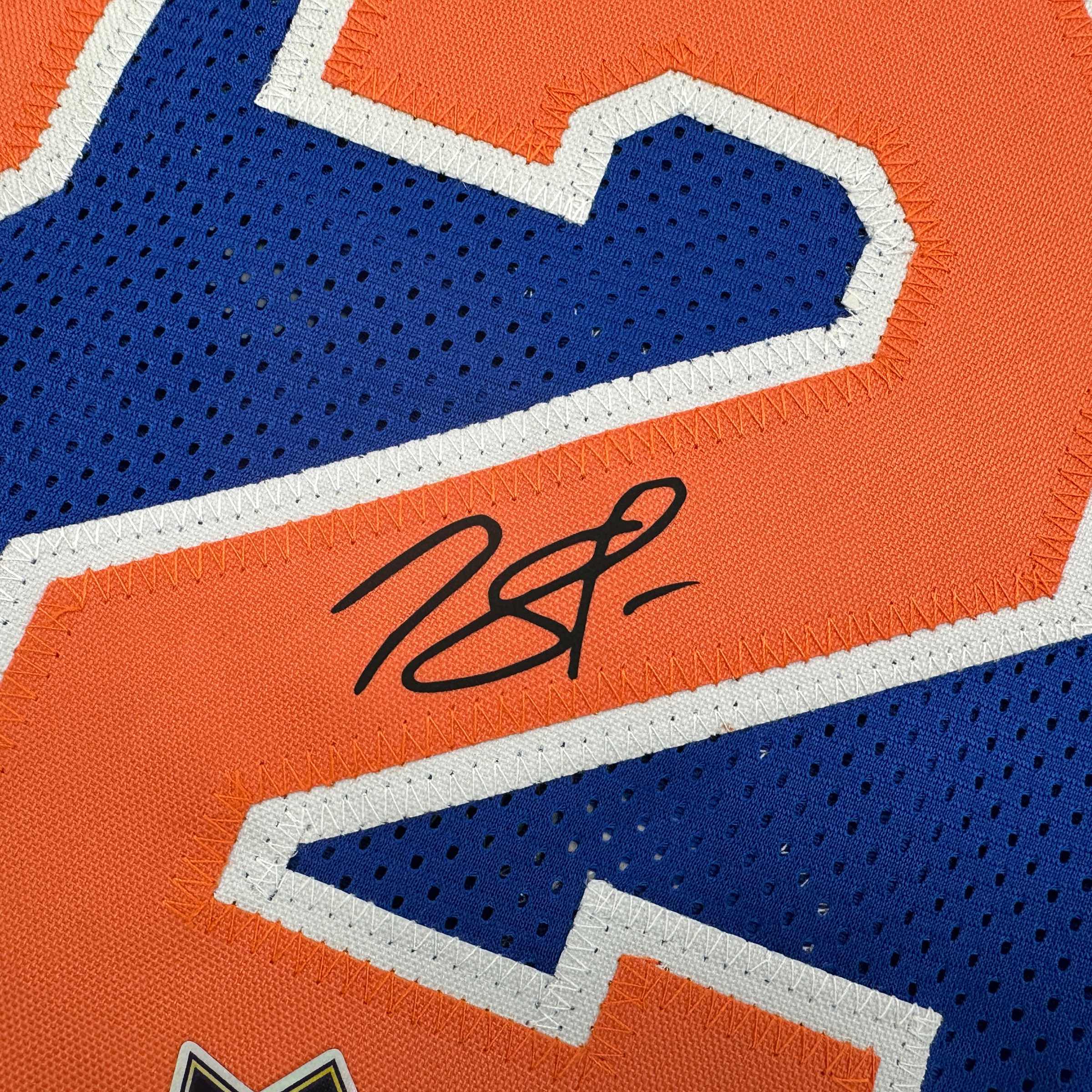 Facsimile Autographed Karl-Anthony Towns New York Blue Reprint Laser Auto Basketball Jersey Size Men's XL
