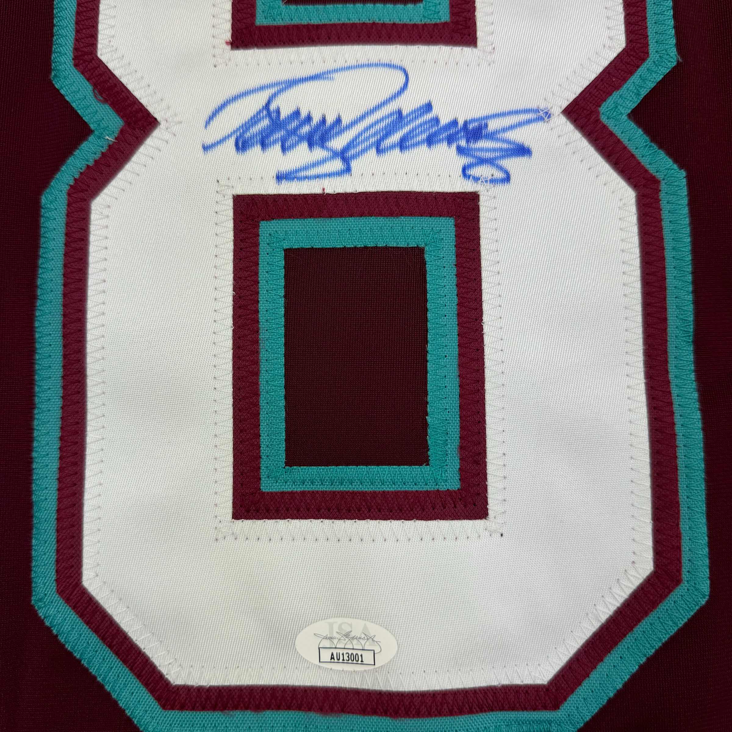 Autographed/Signed Teemu Selanne Anaheim Maroon Retro Hockey Jersey JSA COA