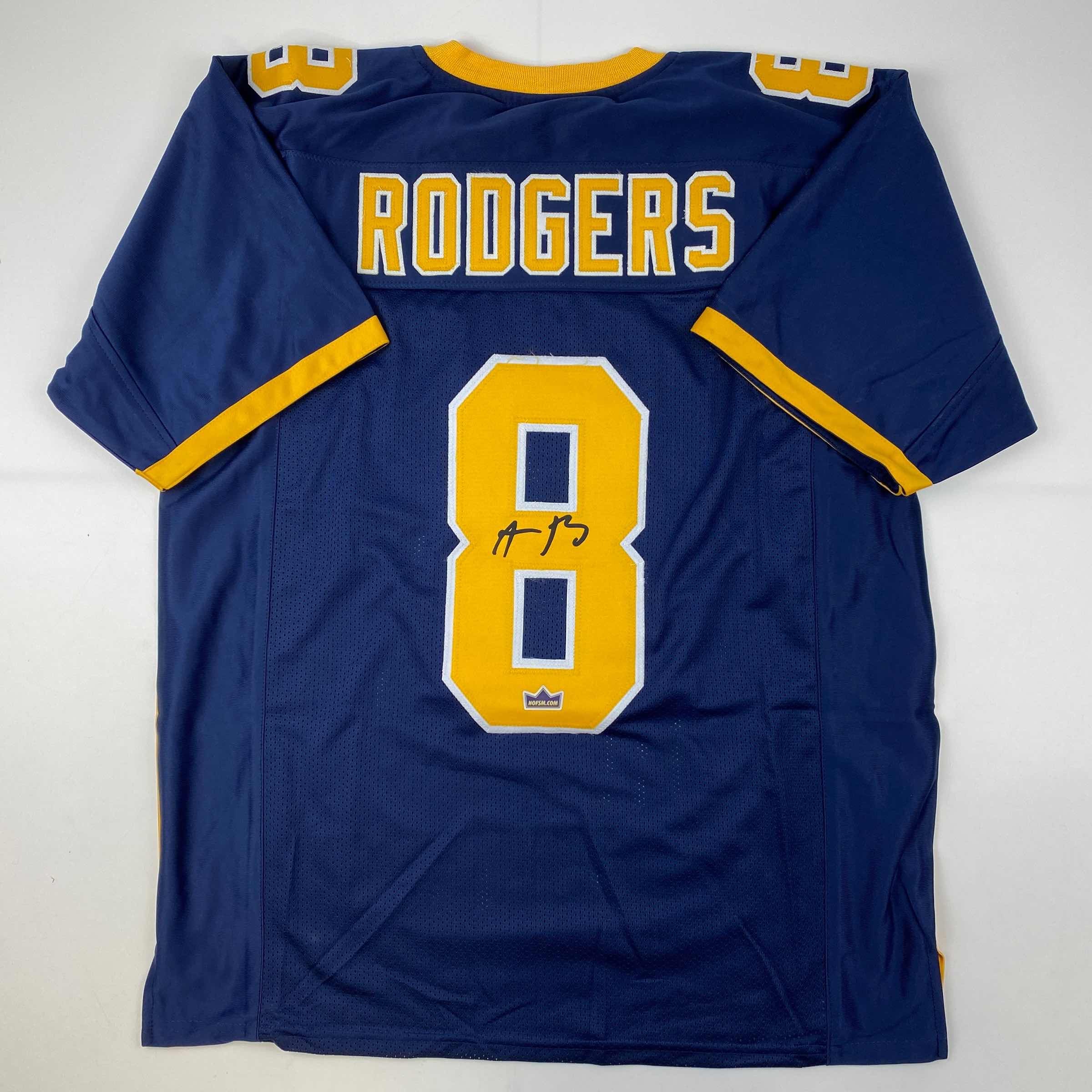 Facsimile Autographed Aaron Rodgers Cal California Blue Reprint Laser Auto College Football Jersey Size Men's XL