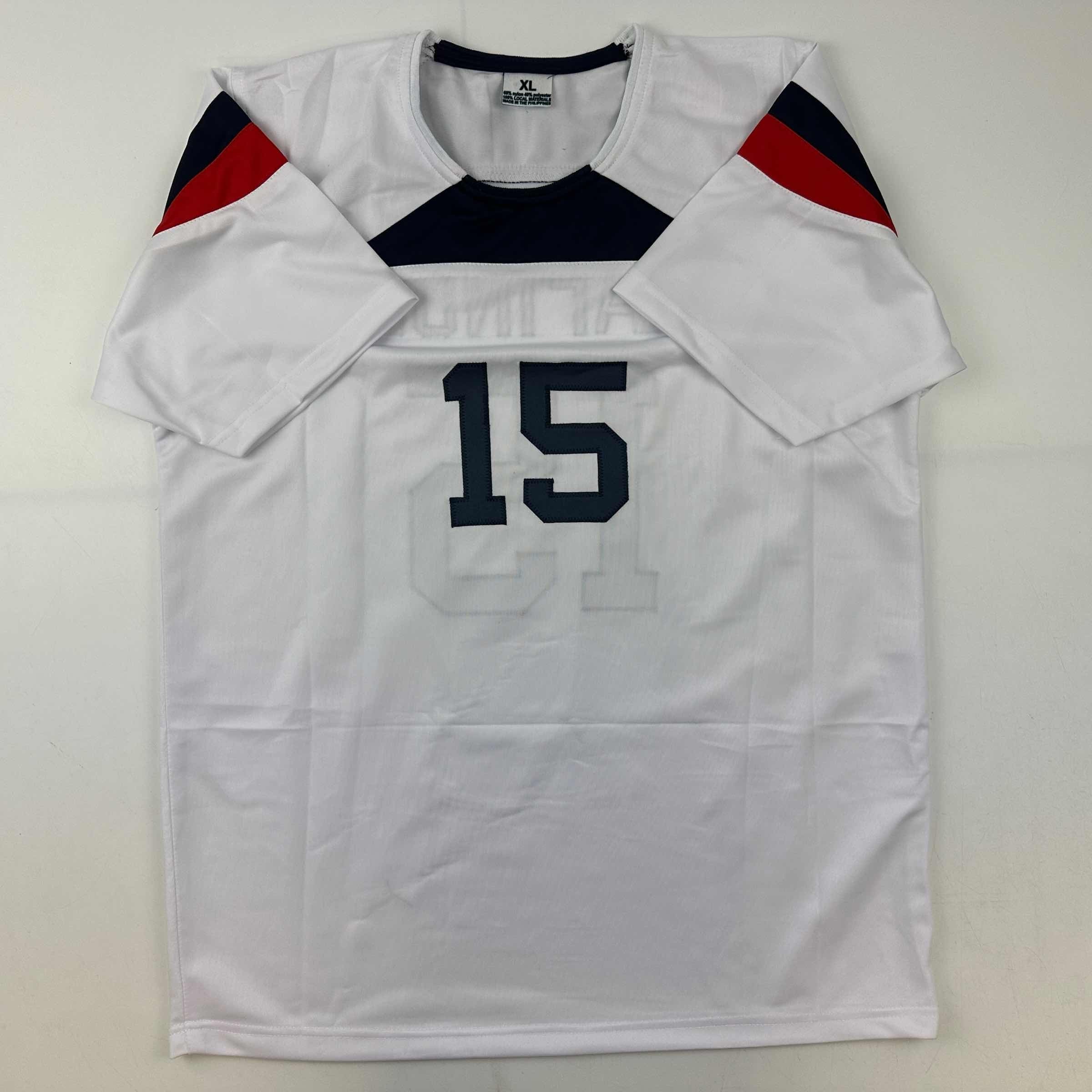 Facsimile Autographed Megan Rapinoe United States USA White World Cup Reprint Laser Auto Soccer Jersey Size Men's XL
