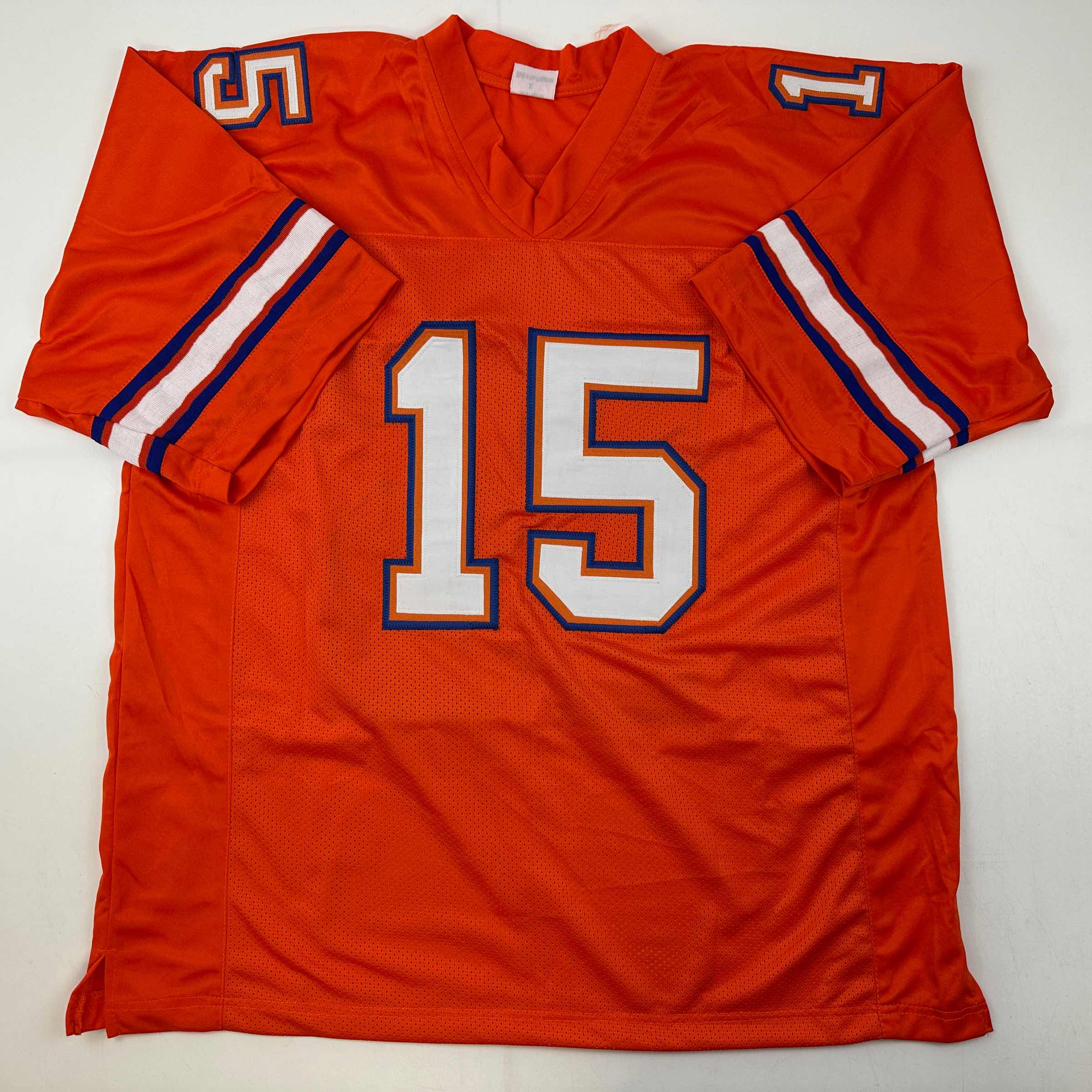 Autographed/Signed Tim Tebow Florida Orange College Football Jersey Beckett BAS COA