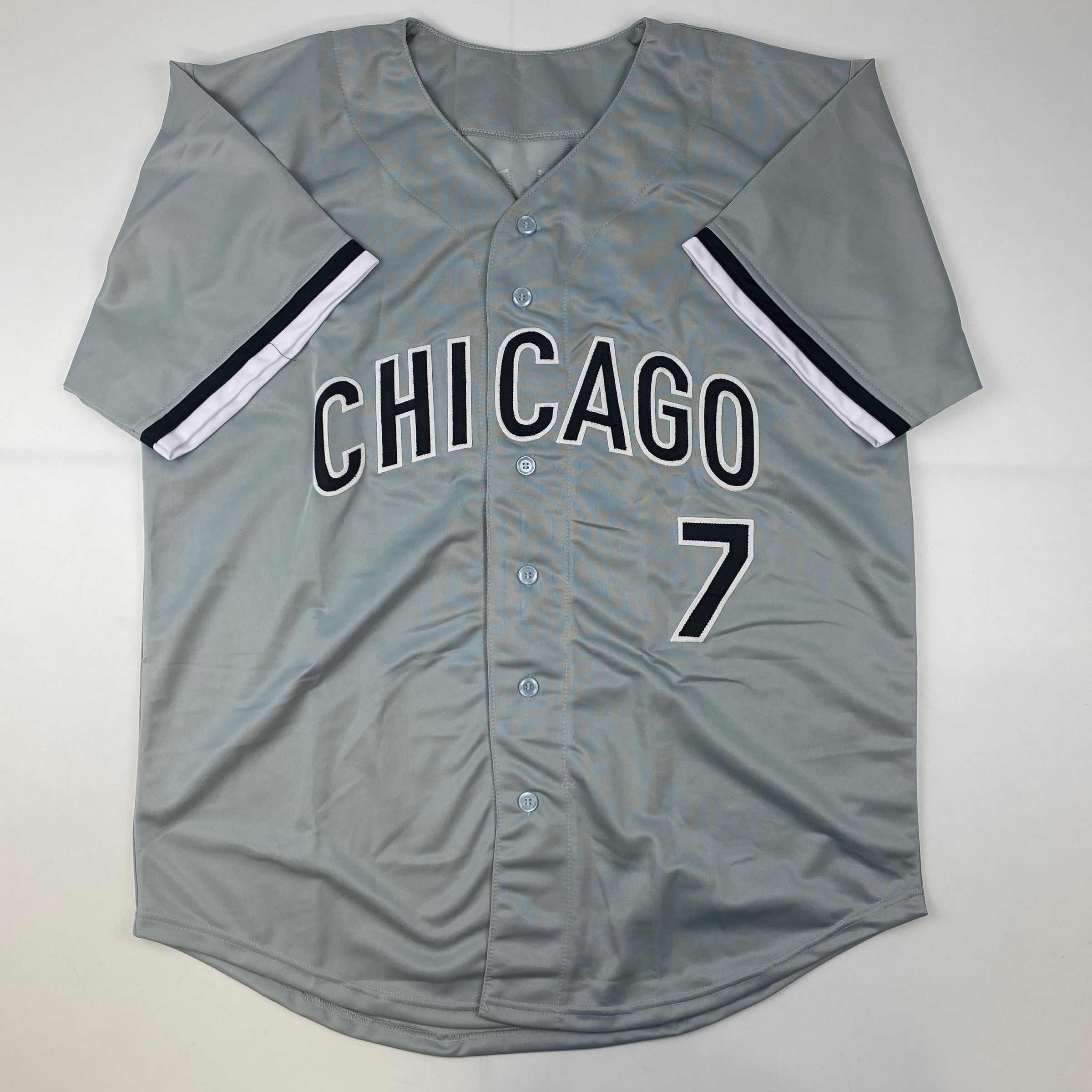 Autographed/Signed Tim Anderson Chicago Grey Baseball Jersey Beckett BAS COA