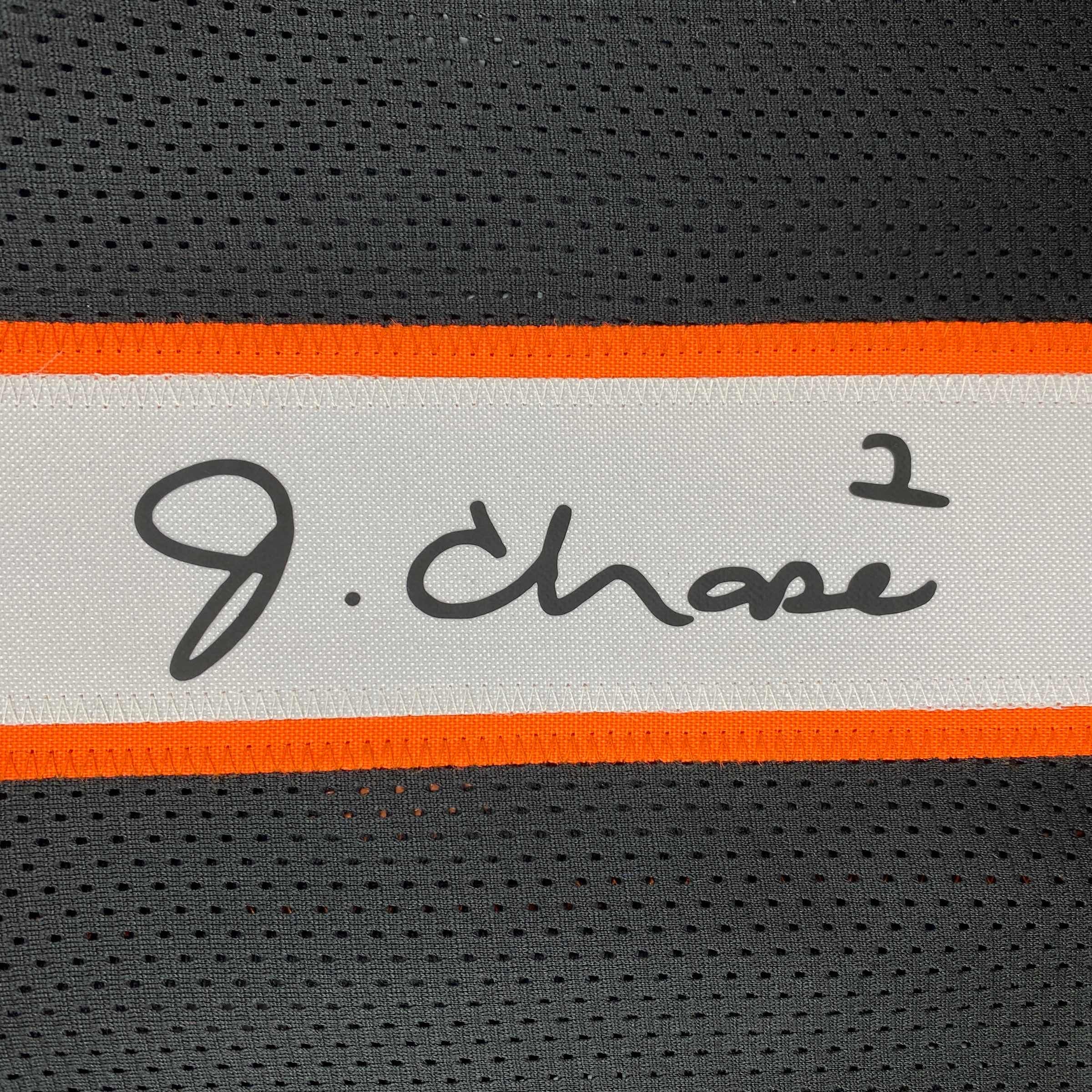 Facsimile Autographed Ja'Marr Chase Cincinnati Black Reprint Laser Auto Football Jersey Size Men's XL