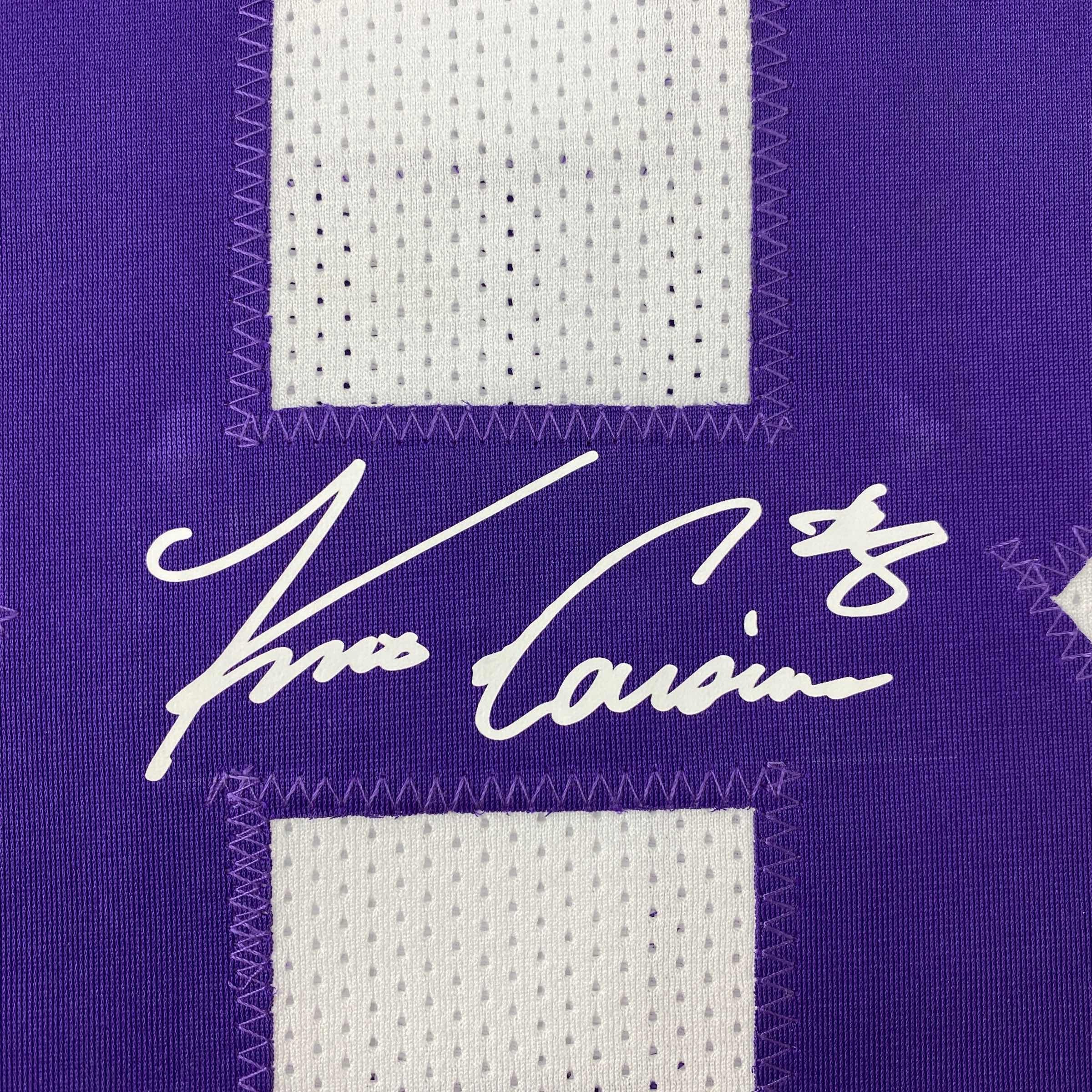 Facsimile Autographed Kirk Cousins Minnesota White Reprint Laser Auto Football Jersey Size Men's XL