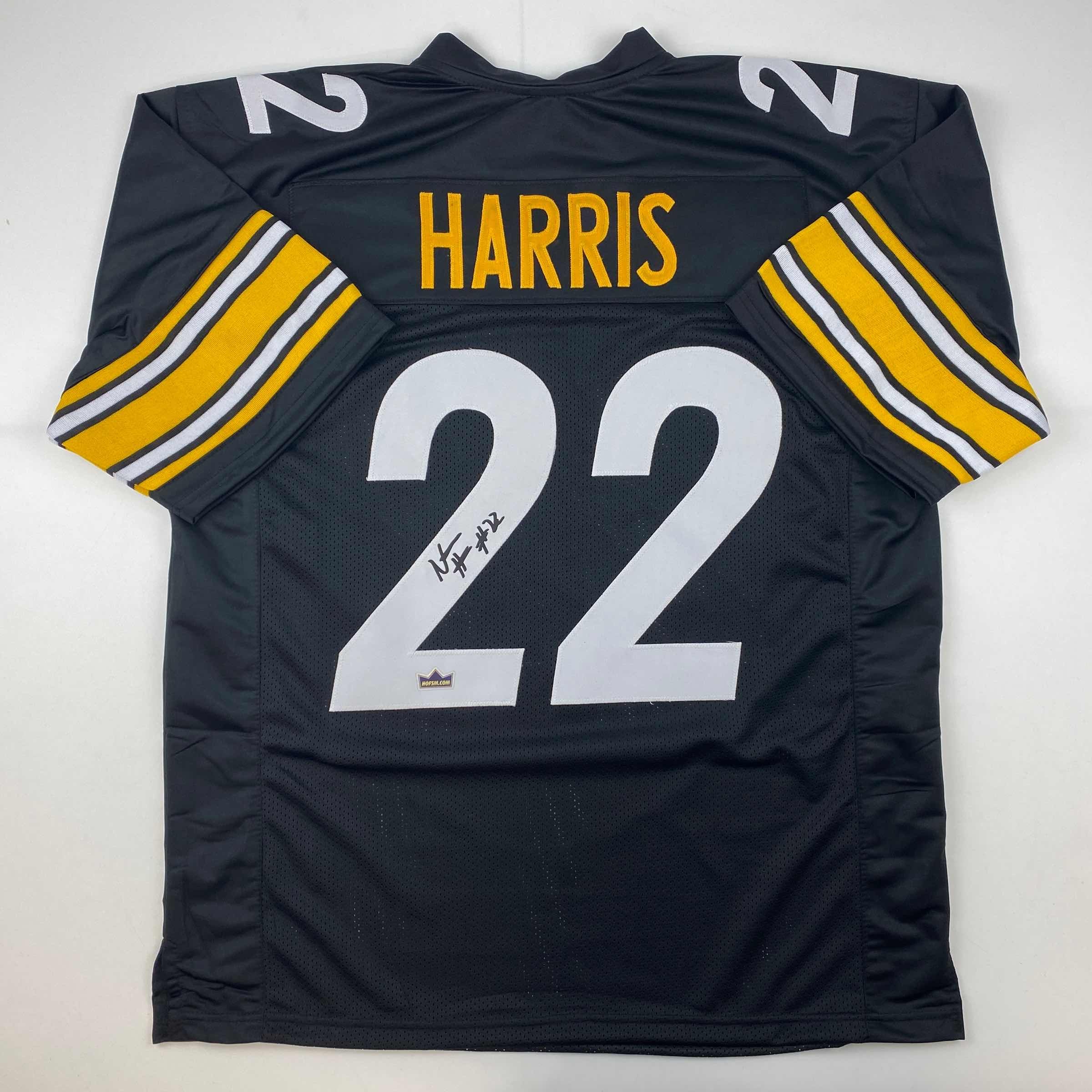 Facsimile Autographed Najee Harris Pittsburgh Black Reprint Laser Auto Football Jersey Size Men's XL