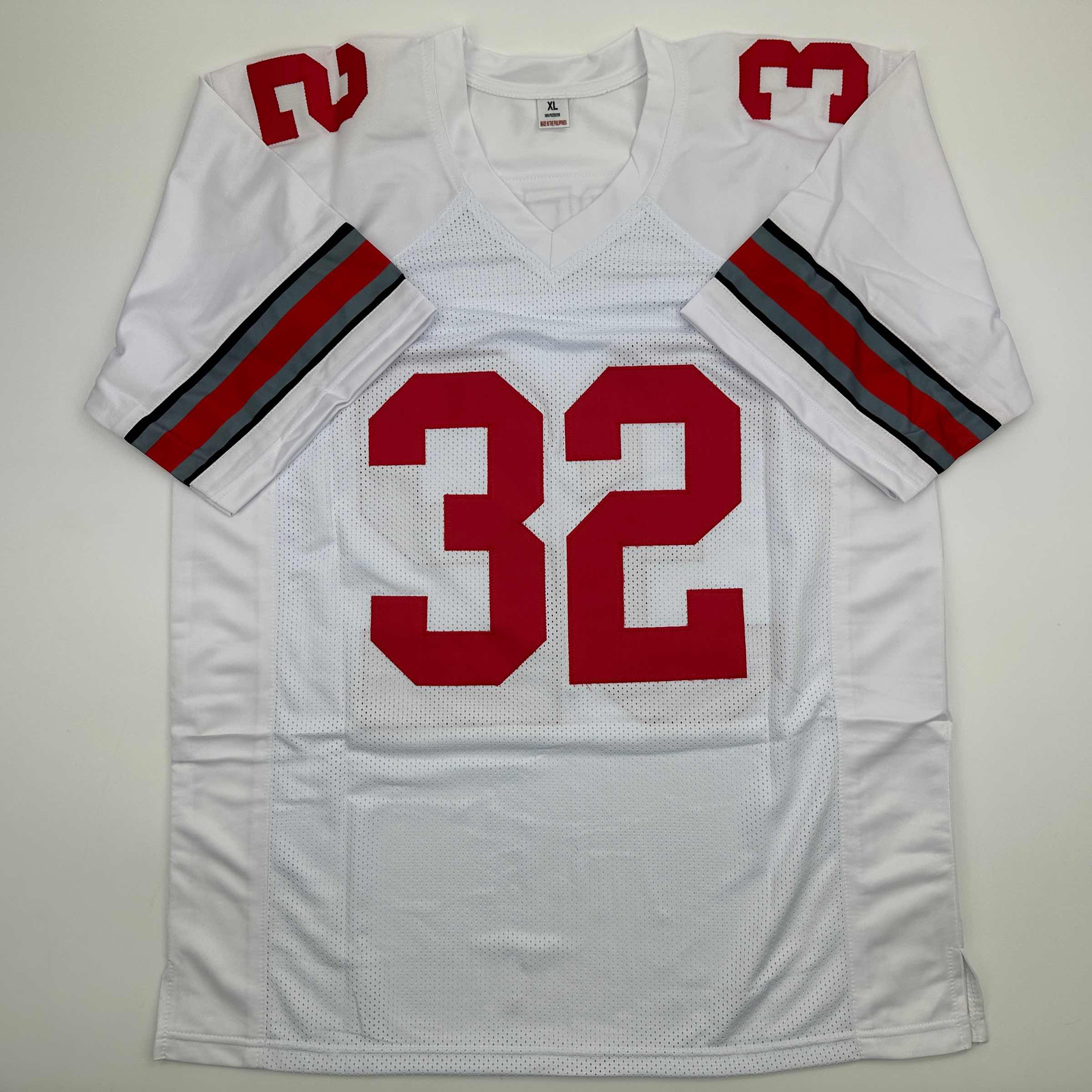 Autographed/Signed TreVeyon Henderson Ohio State White College Football Jersey Beckett BAS COA