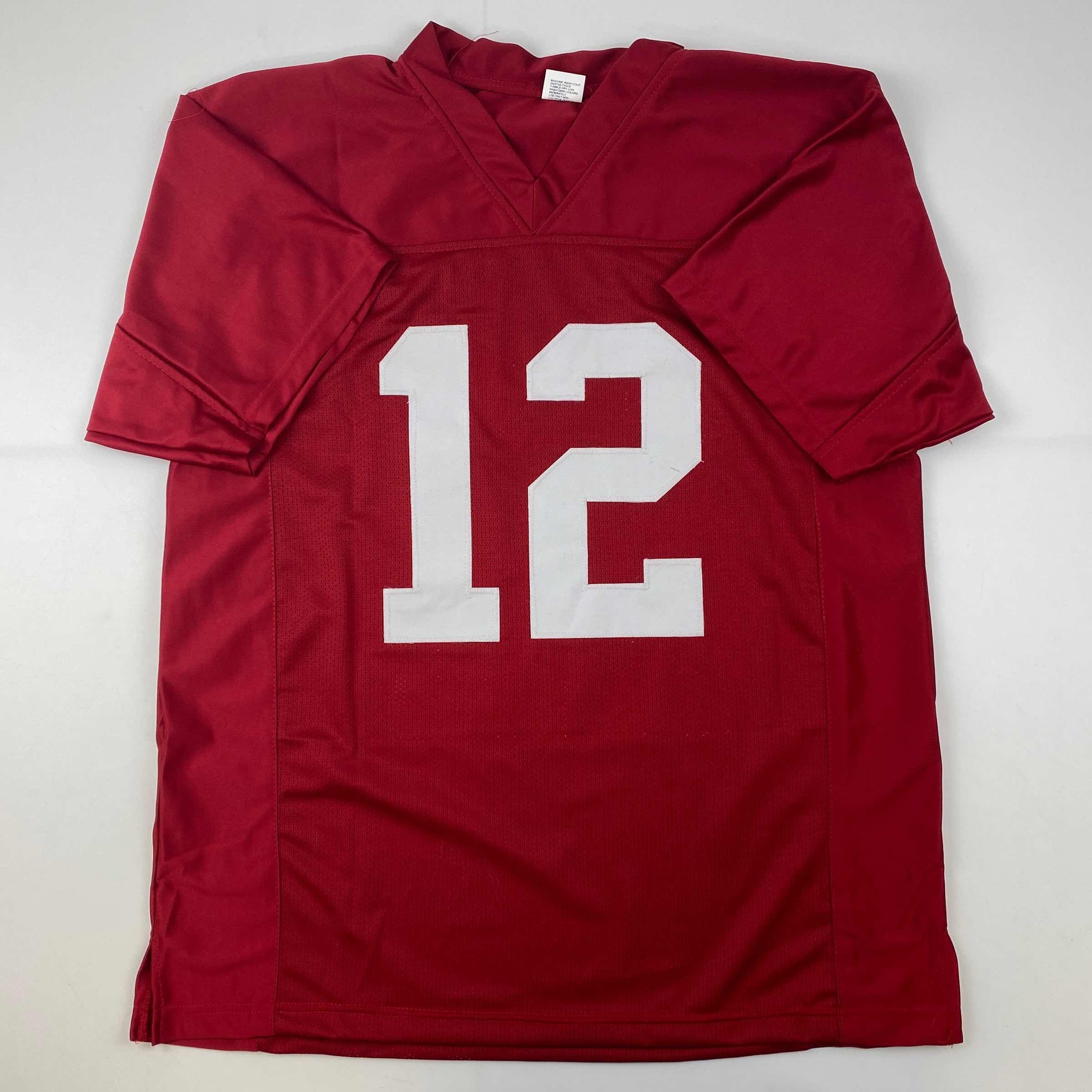 Facsimile Autographed Joe Namath Alabama Red Reprint Laser Auto College Football Jersey Size Men's XL