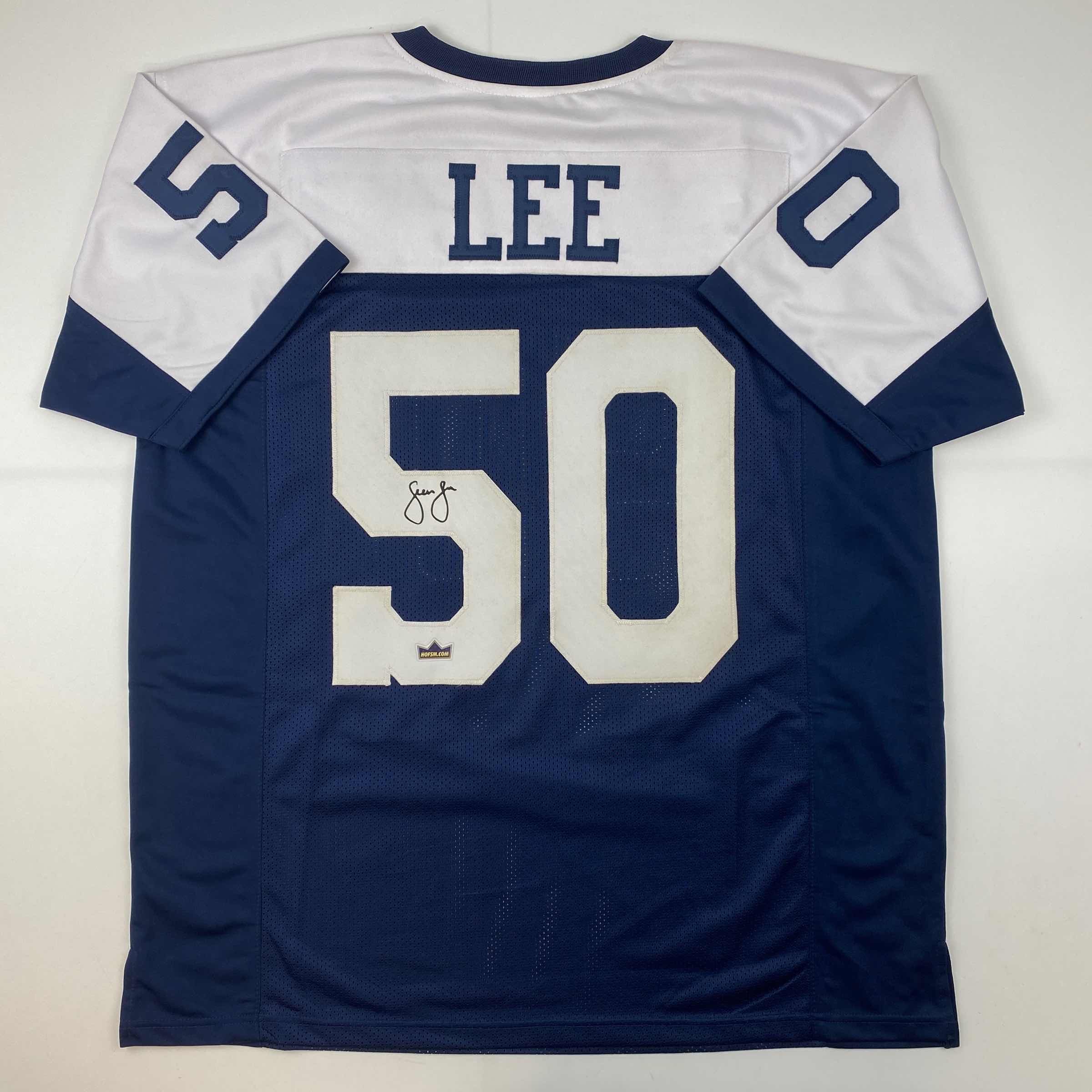 Facsimile Autographed Sean Lee Dallas Thanksgiving Day Reprint Laser Auto Football Jersey Size Men's XL