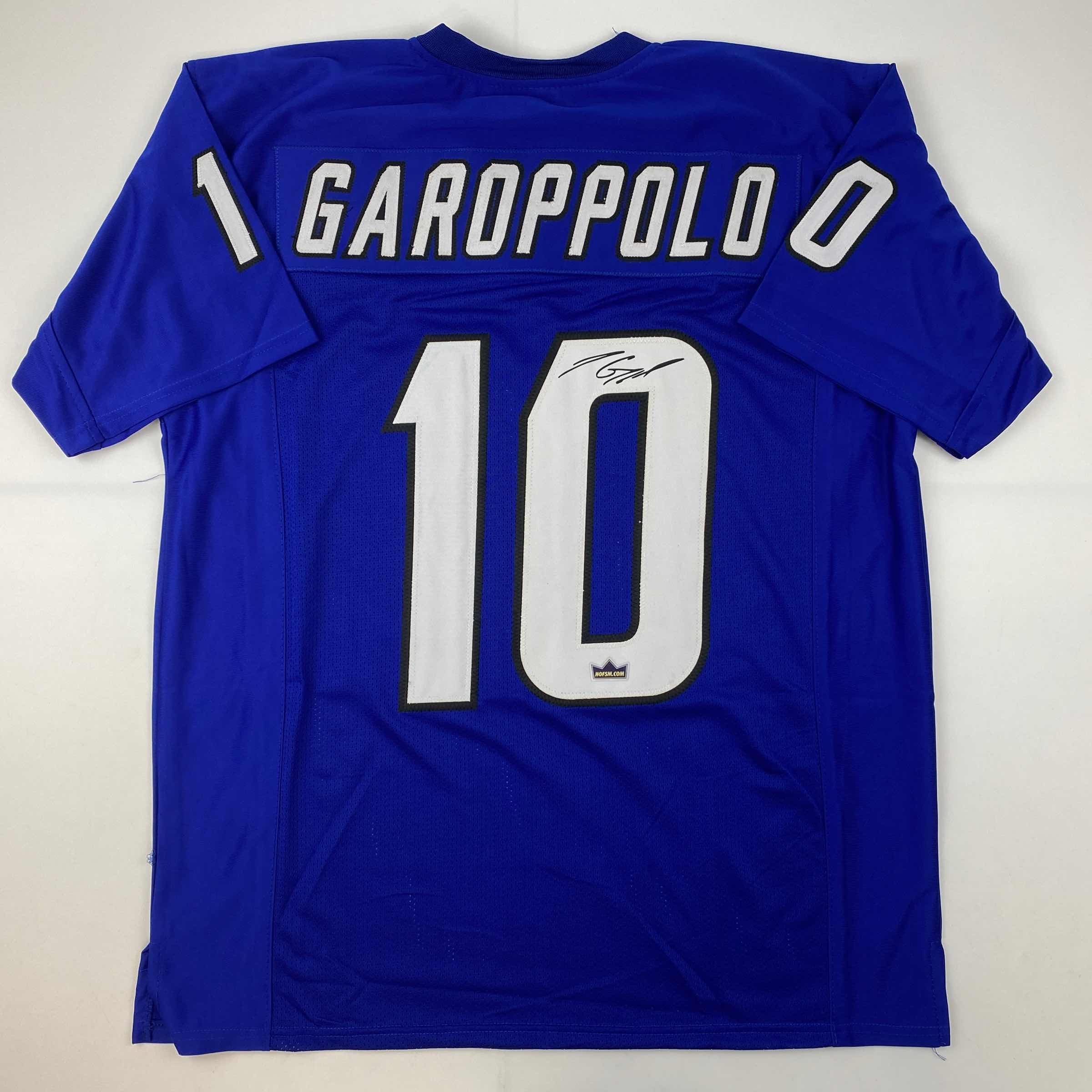 Facsimile Autographed Jimmy Garoppolo Eastern Illinois Blue Reprint Laser Auto College Football Jersey Size Men's XL