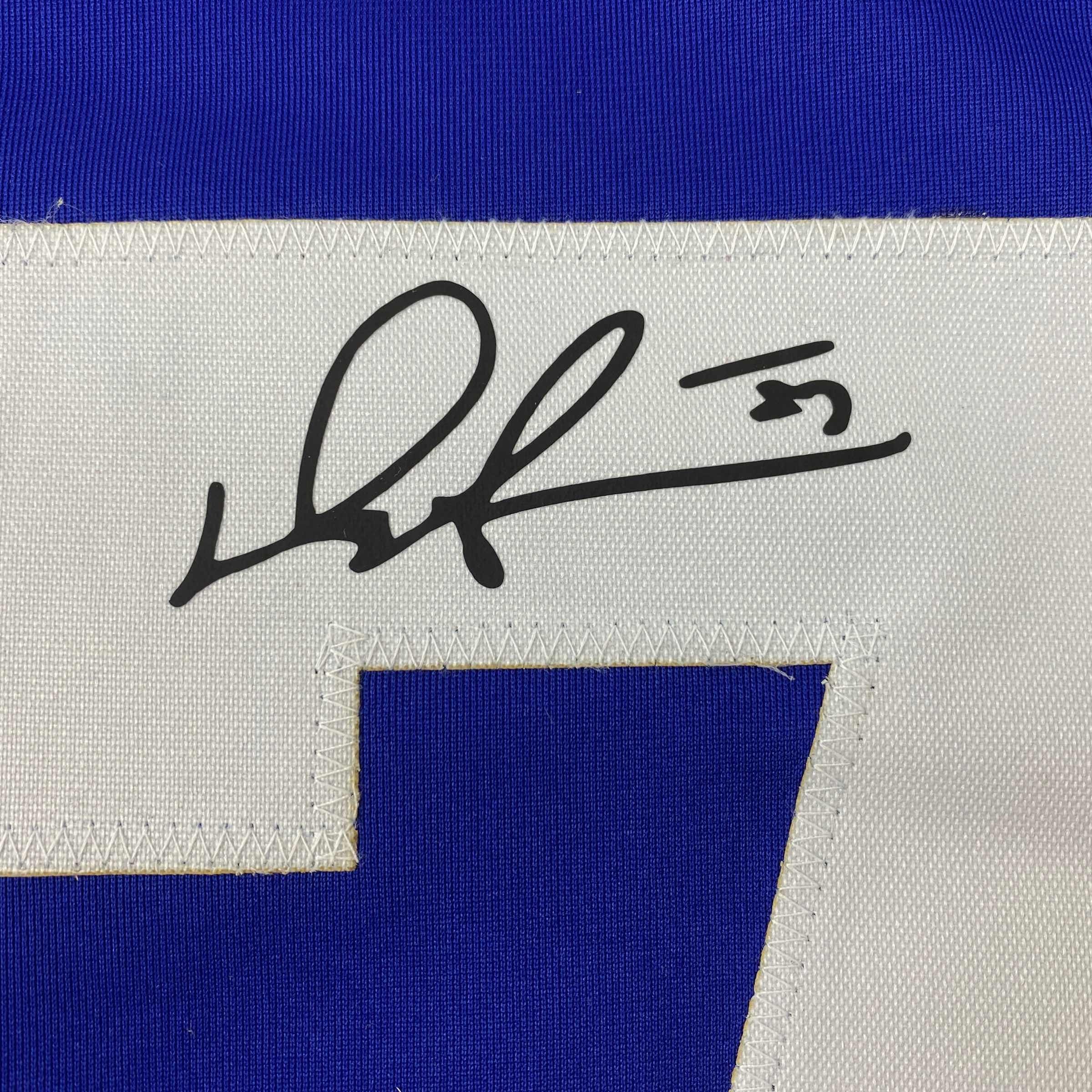 Facsimile Autographed Darryl Sittler Toronto Blue Reprint Laser Auto Hockey Jersey Size Men's XL