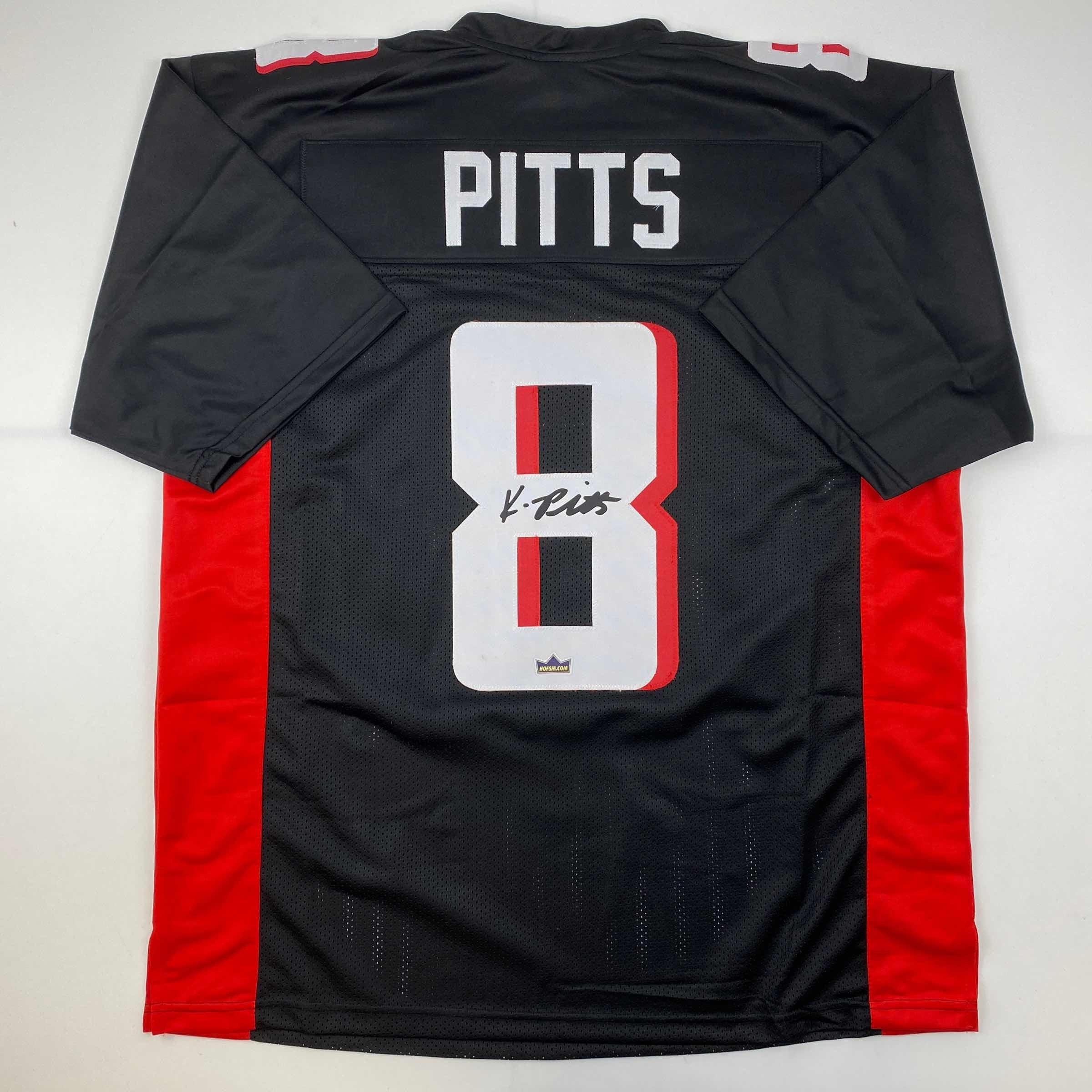 Facsimile Autographed Kyle Pitts Atlanta Black Reprint Laser Auto Football Jersey Size Men's XL