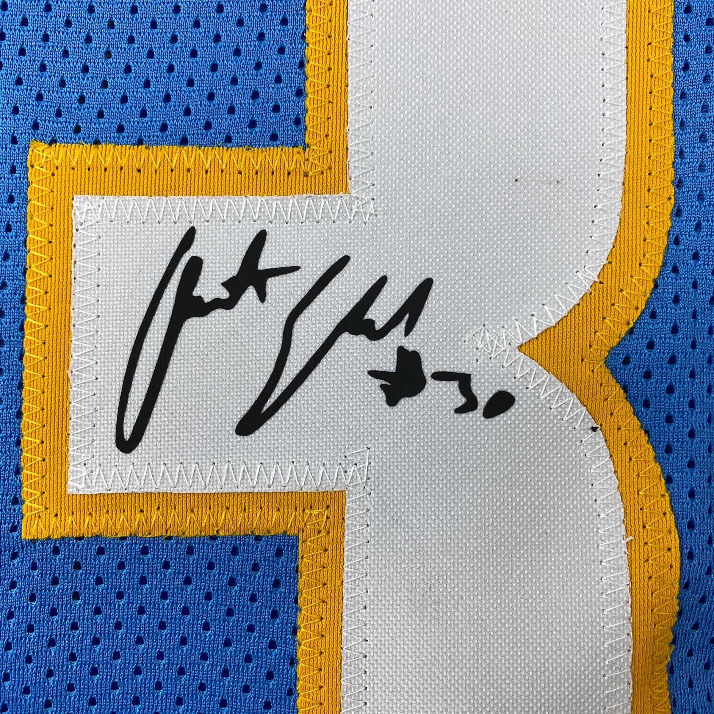 Facsimile Autographed Austin Ekeler Los Angeles LA Powder Blue Reprint Laser Auto Football Jersey Size Men's XL