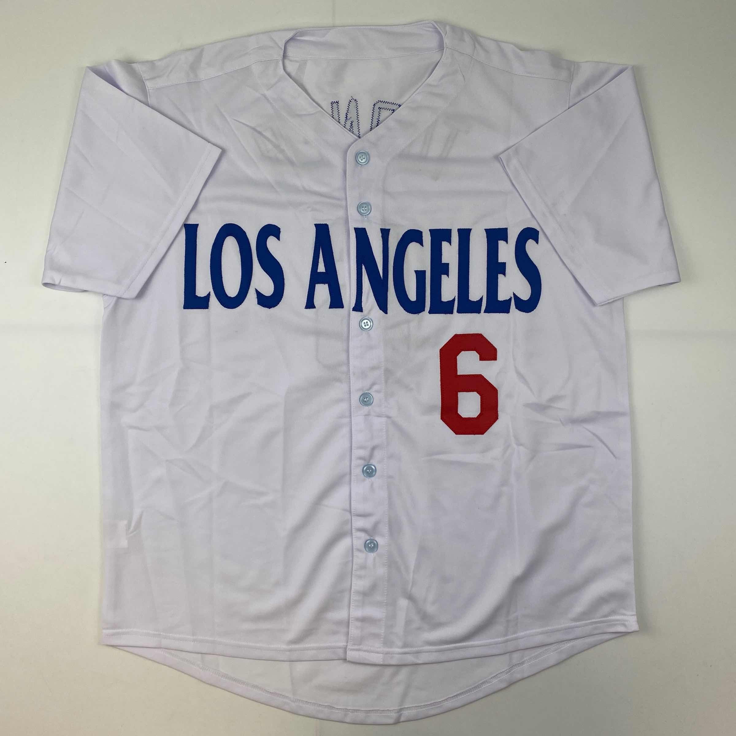 Autographed/Signed Trea Turner Los Angeles LA White Baseball Jersey Beckett BAS COA
