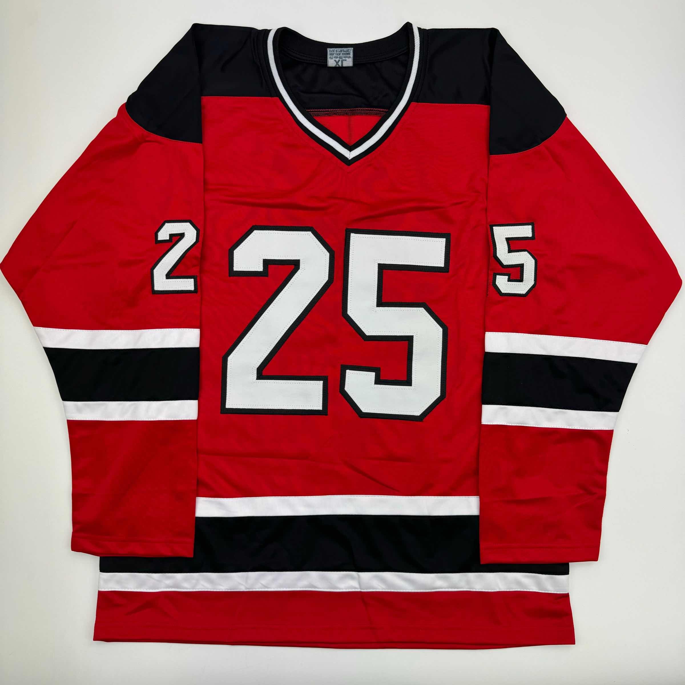 Autographed/Signed Joe Nieuwendyk New Jersey Red Hockey Jersey JSA COA