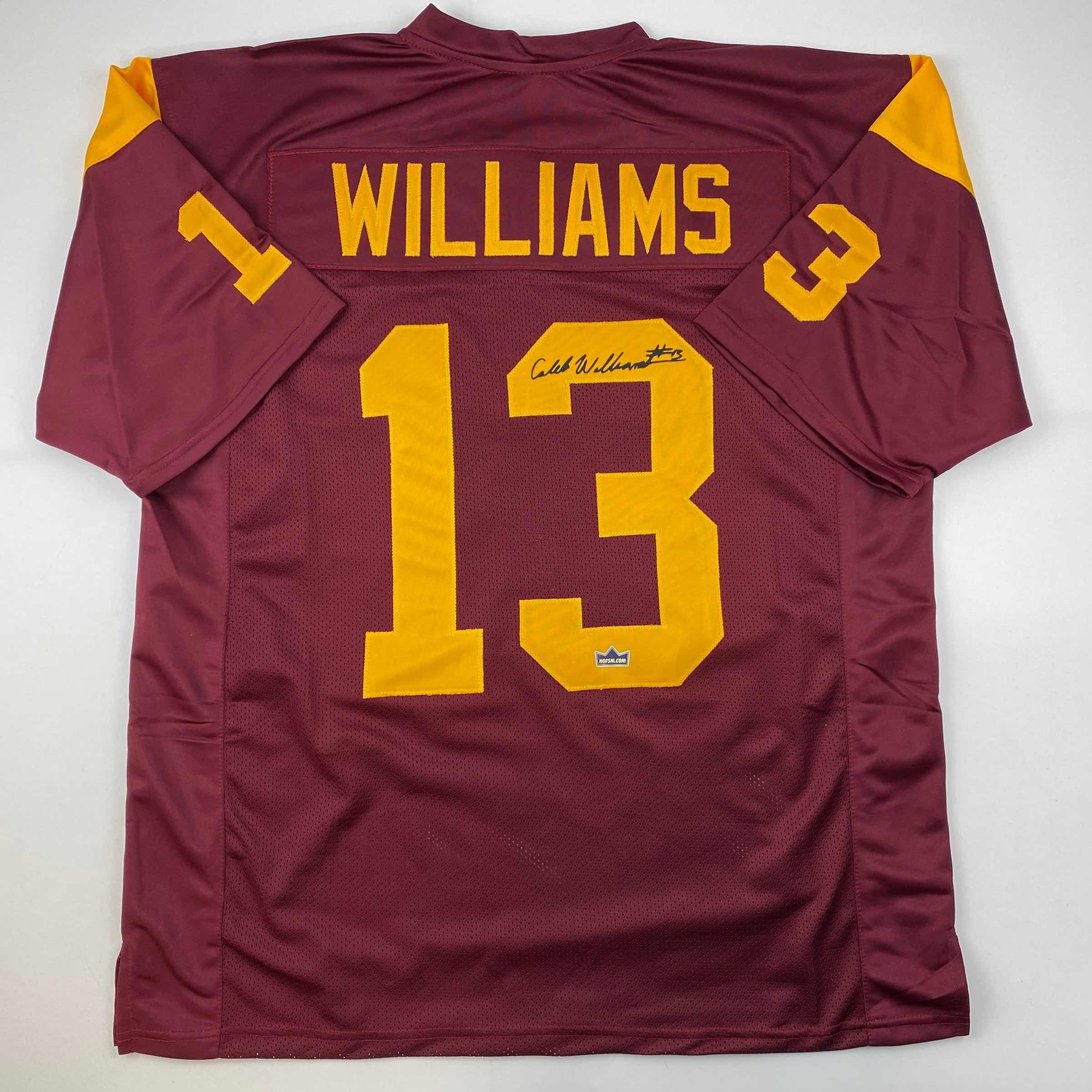 Facsimile Autographed Caleb Williams USC Maroon Reprint Laser Auto College Football Jersey Size Men's XL