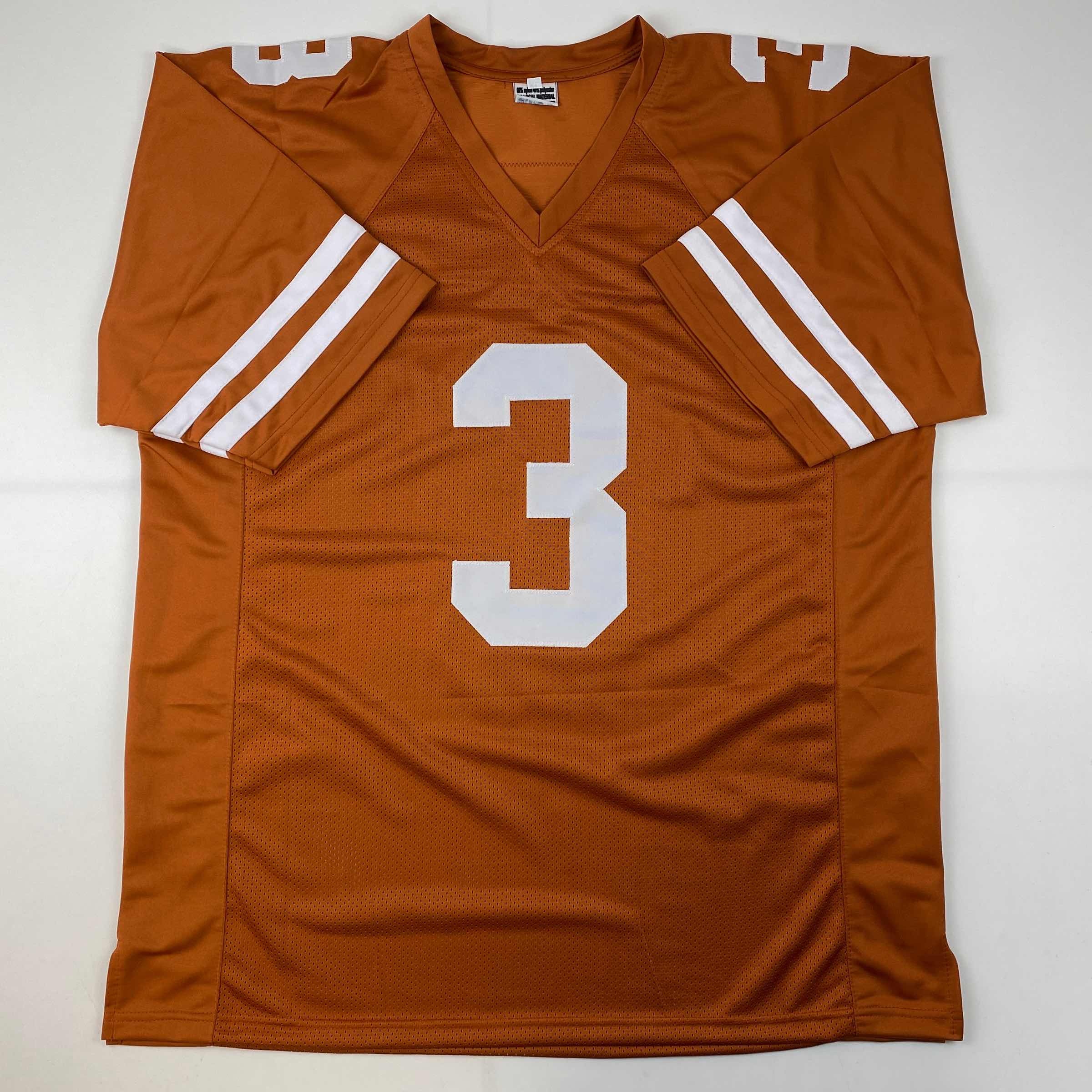 Facsimile Autographed Quinn Ewers Texas Orange Reprint Laser Auto College Football Jersey Size Men's XL
