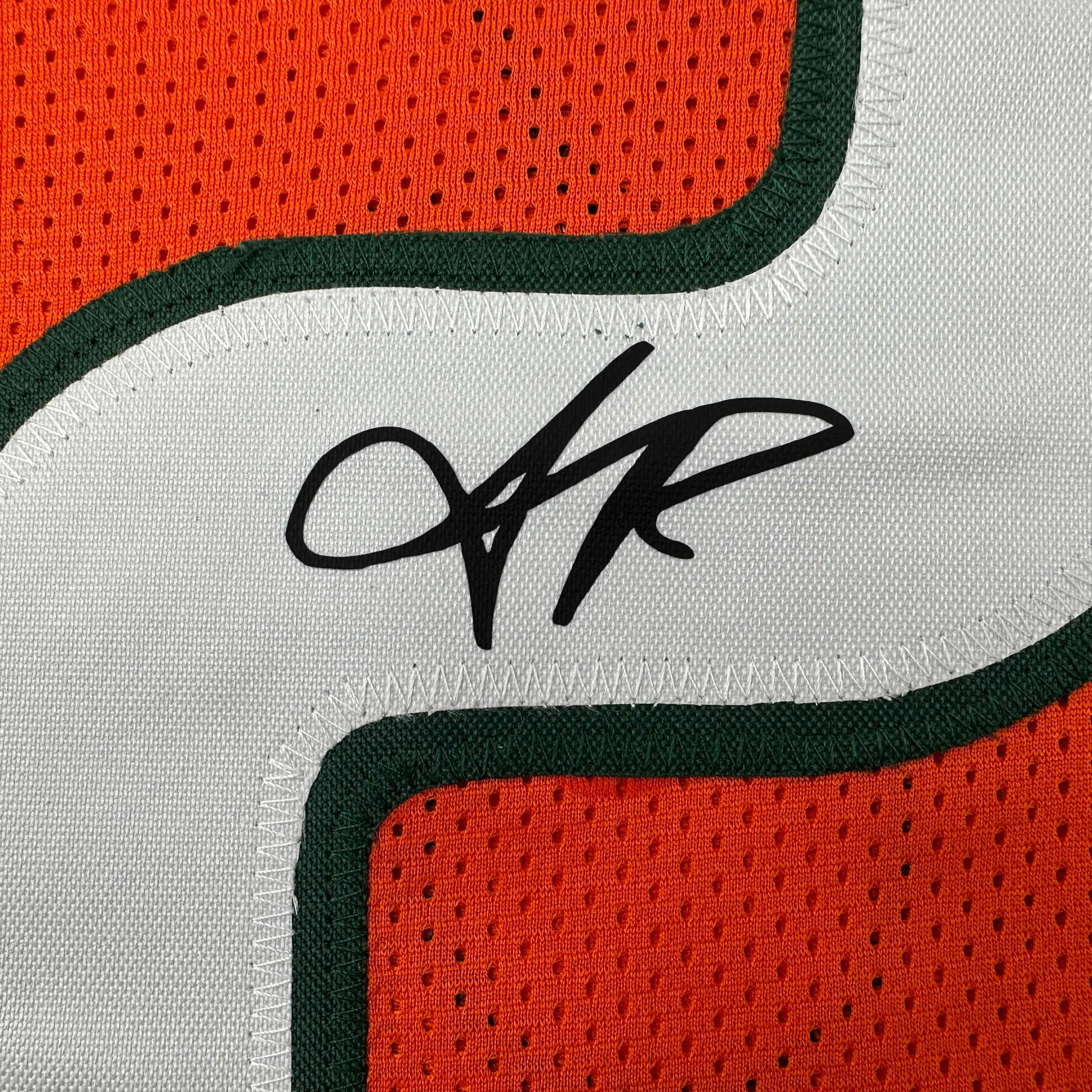 Facsimile Autographed Sean Taylor Miami Orange Reprint Laser Auto College Football Jersey Size Men's XL