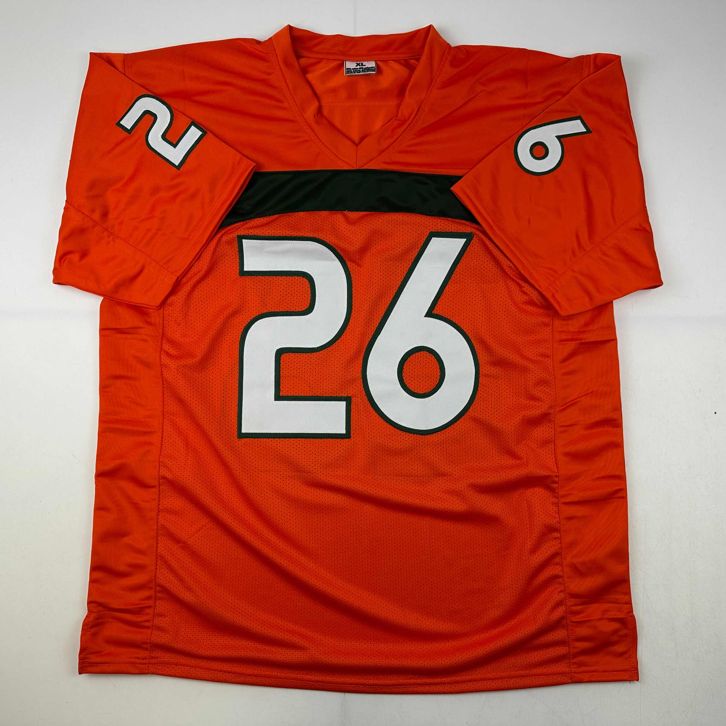 Facsimile Autographed Sean Taylor Miami Orange Reprint Laser Auto College Football Jersey Size Men's XL
