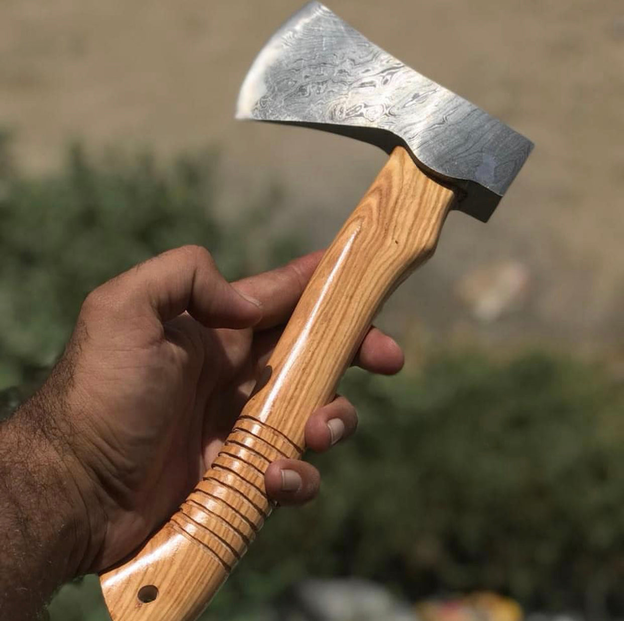 Damascus Steel EDC Axe