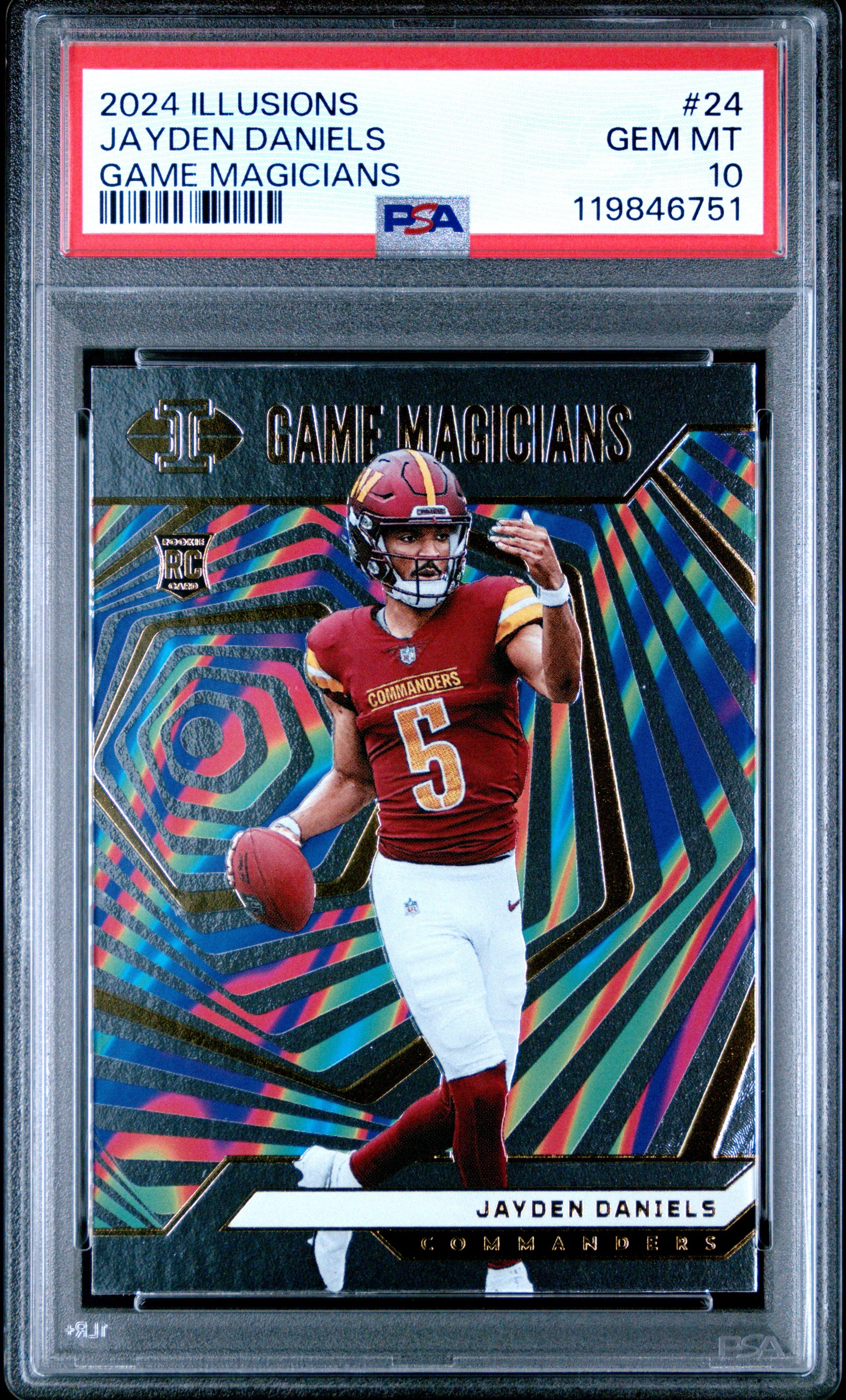 jayden daniels rookie card graded Graded 2024 Panini Illusions Jayden Daniels #24 Game Magicians Rookie