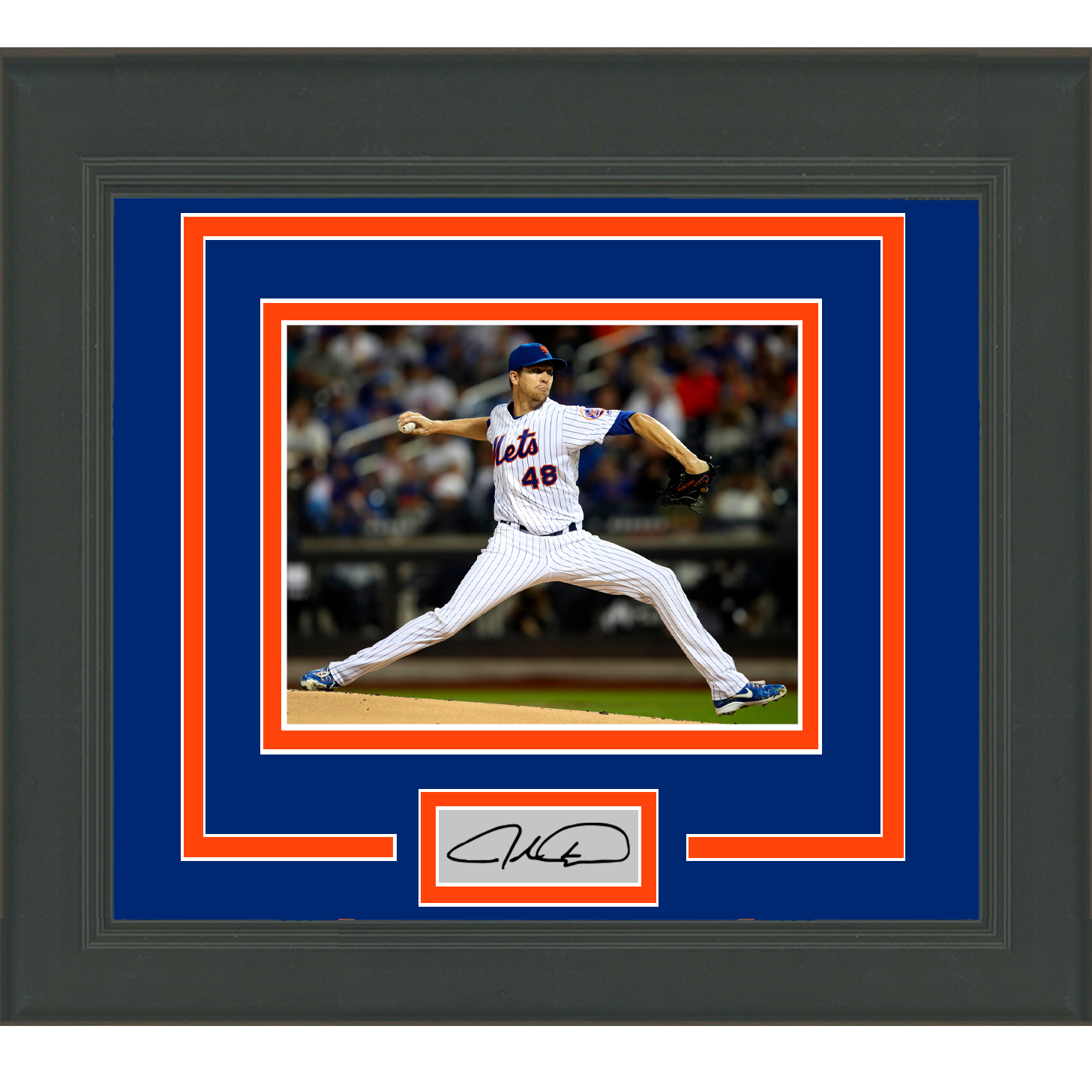 Framed Jacob deGrom Facsimile Laser Engraved Signature Auto New York Mets 11x14 Baseball Photo