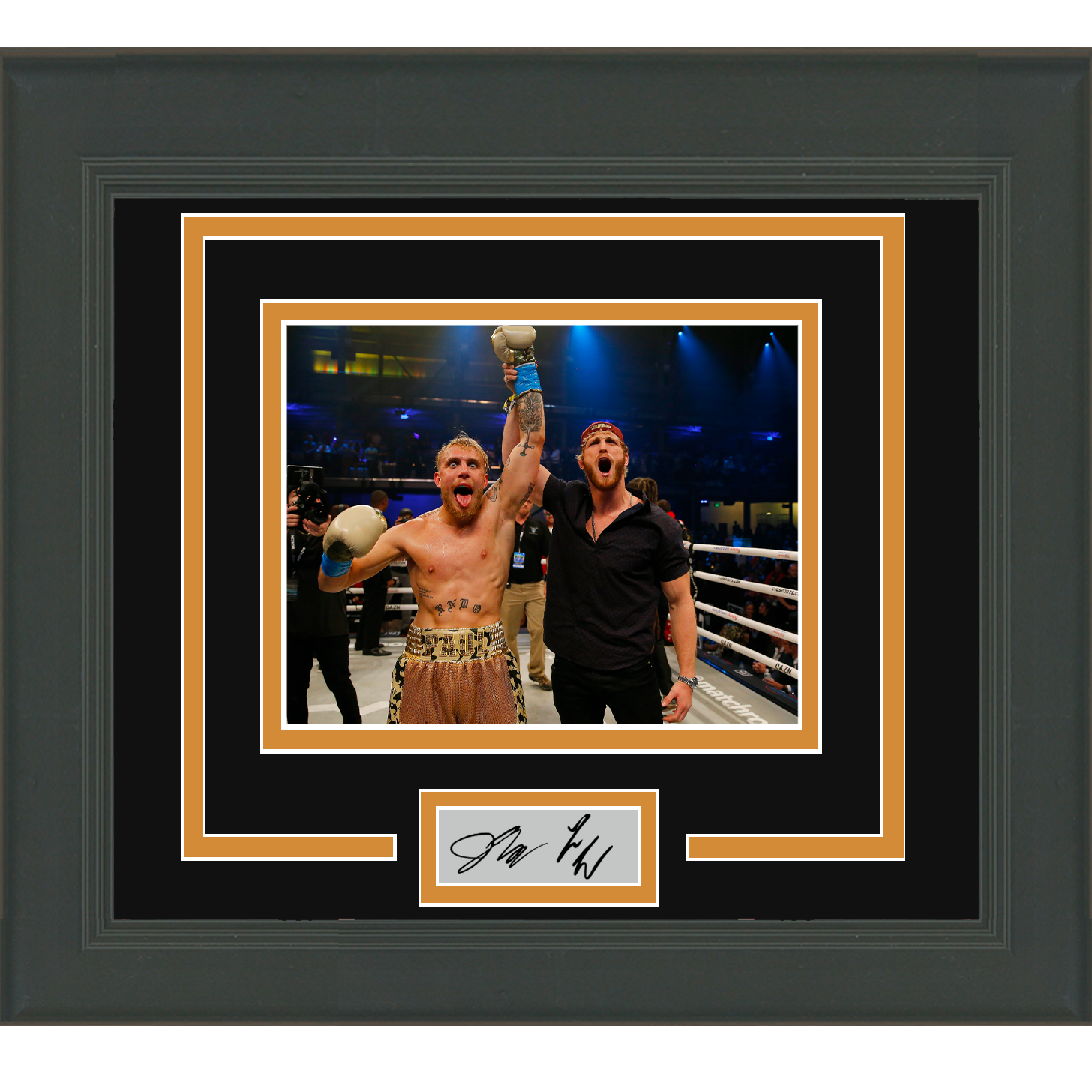 Framed Jake Paul Logan Paul Facsimile Laser Engraved Signature Auto 11x14 Boxing Photo