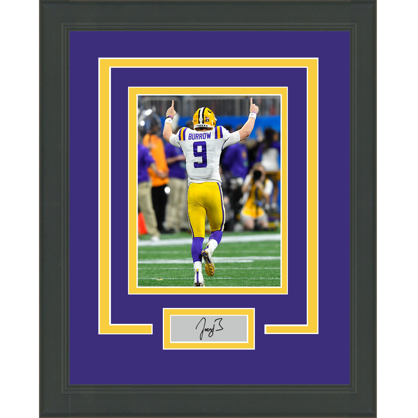 Framed Joe Burrow Facsimile Laser Engraved Signature Auto LSU Tigers 11x14 Football Photo