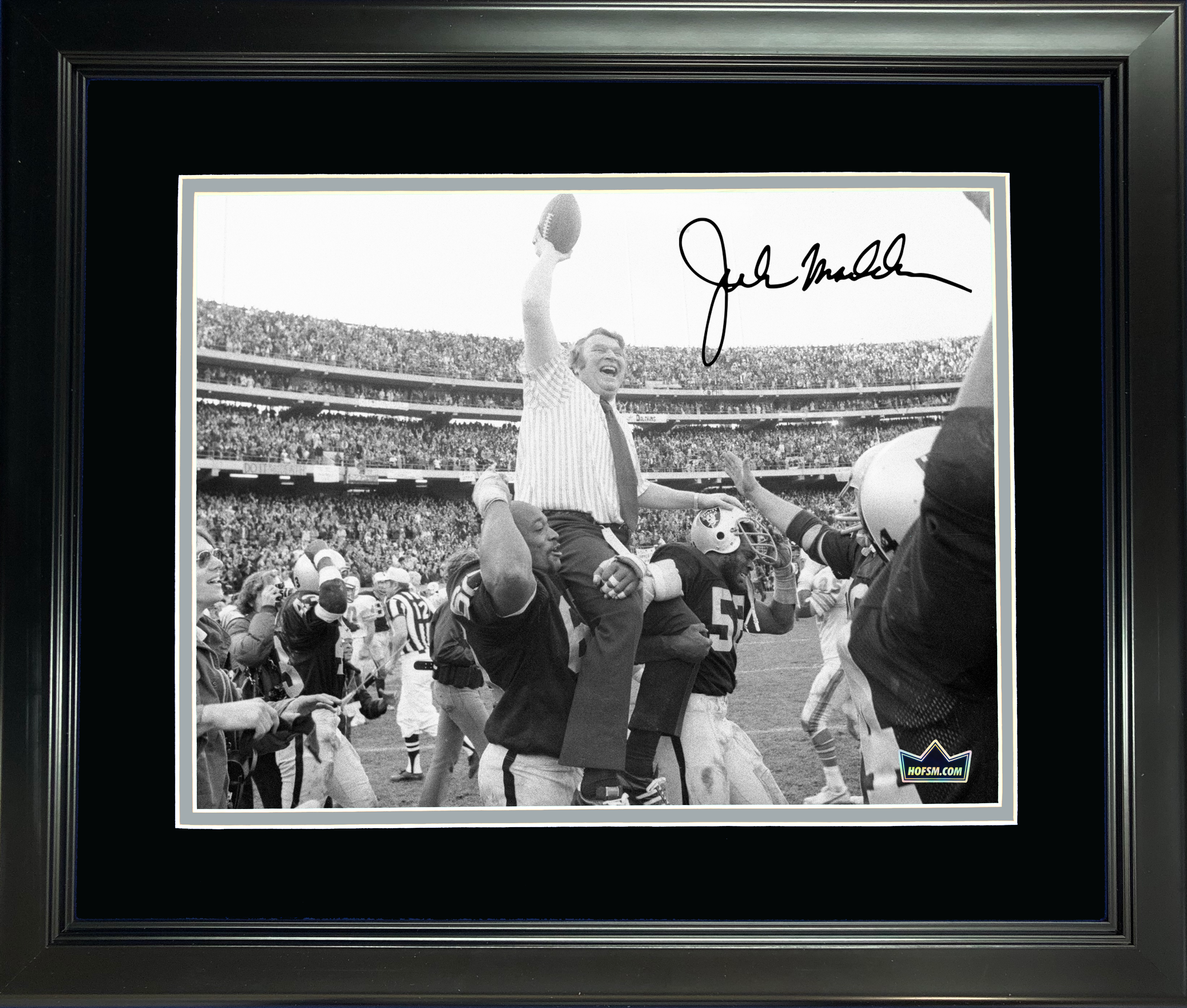 Framed John Madden Oakland Las Vegas Raiders Facsimile Laser Engraved Signature Auto 11"x14" Football Photo HOFSM Holo