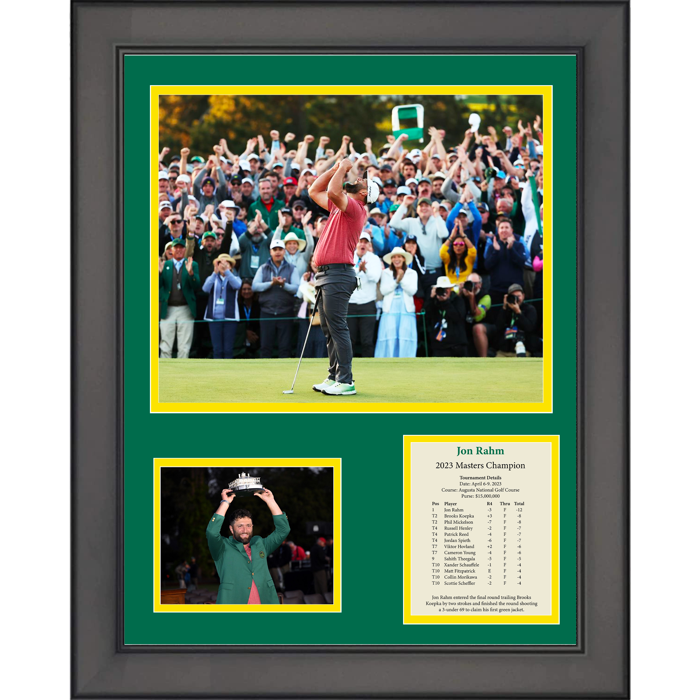 Framed Jon Rahm 2023 Masters Champion PGA Tour 11"x14" Golf Three Photo Collage